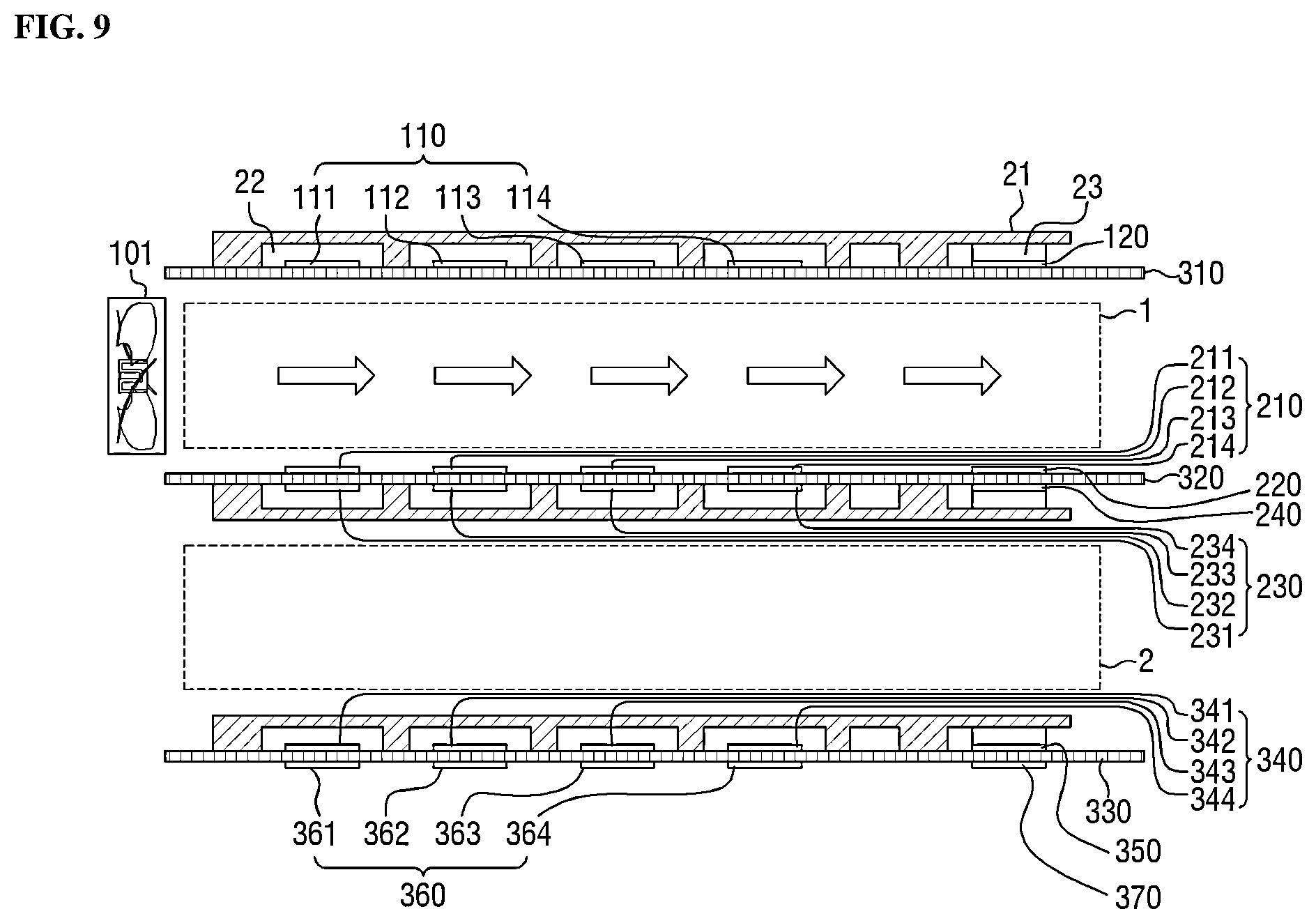 Patent US12422162 Figure 8 – Cooling method and apparatus using internal circulation air flow