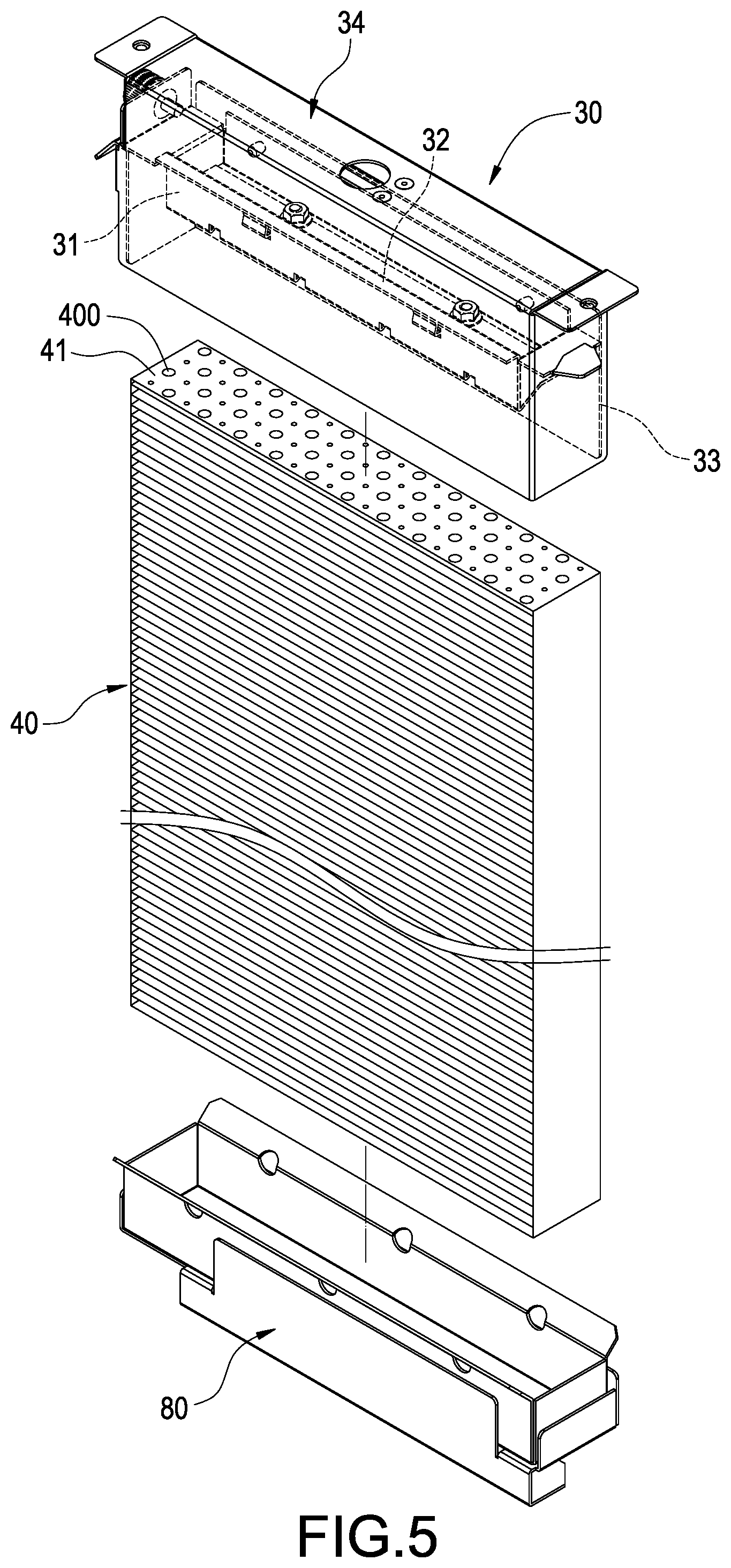 Patent US12422165 Figure 5 – Condensate evaporation device for air conditioning apparatus