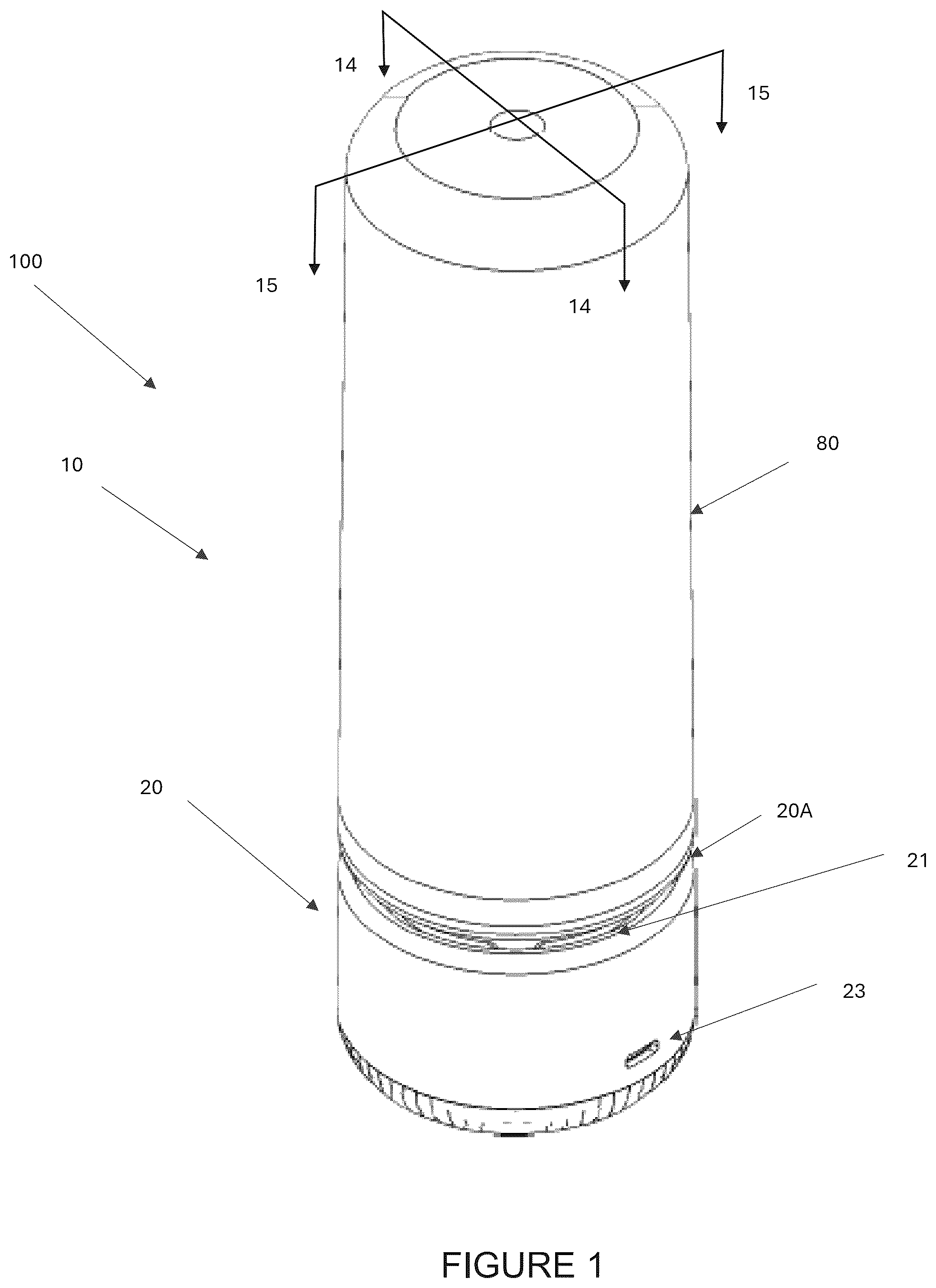 Patent US12422179 Figure 1 – Portable container