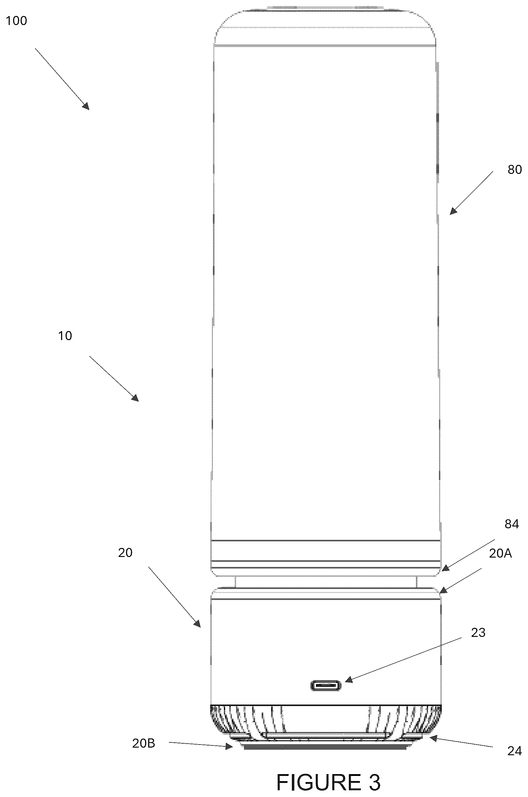 Patent US12422179 Figure 3 – Portable container