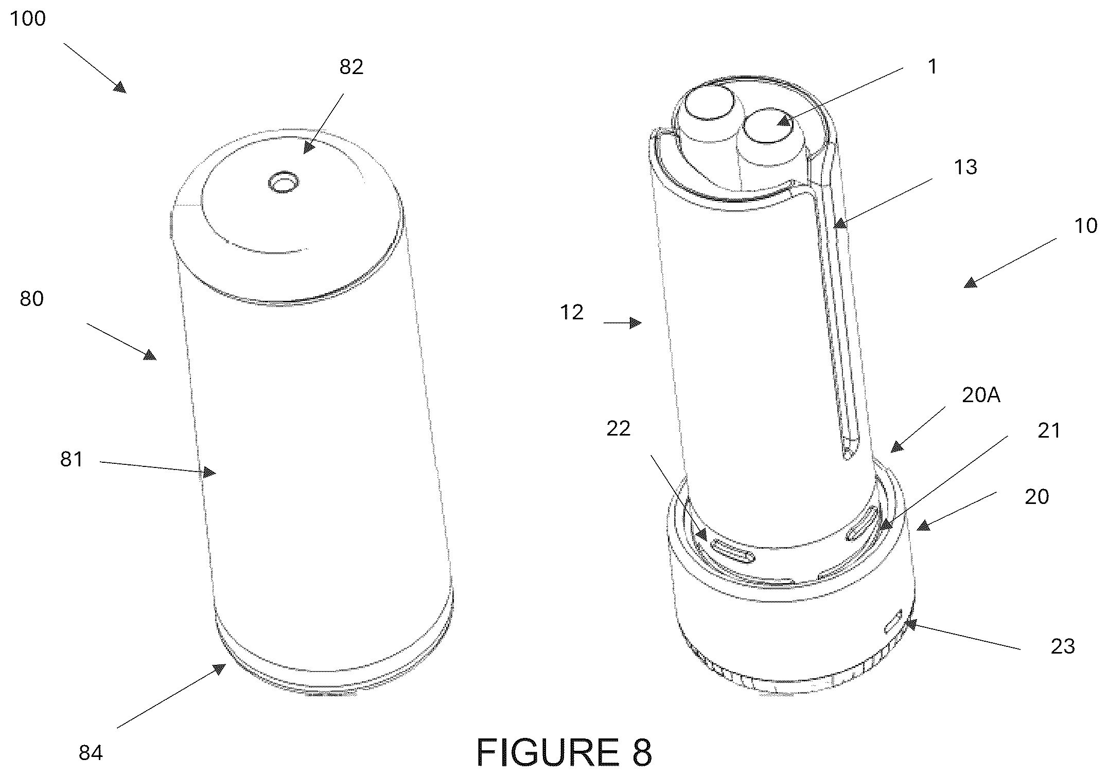 Patent US12422179 Figure 7 – Portable container
