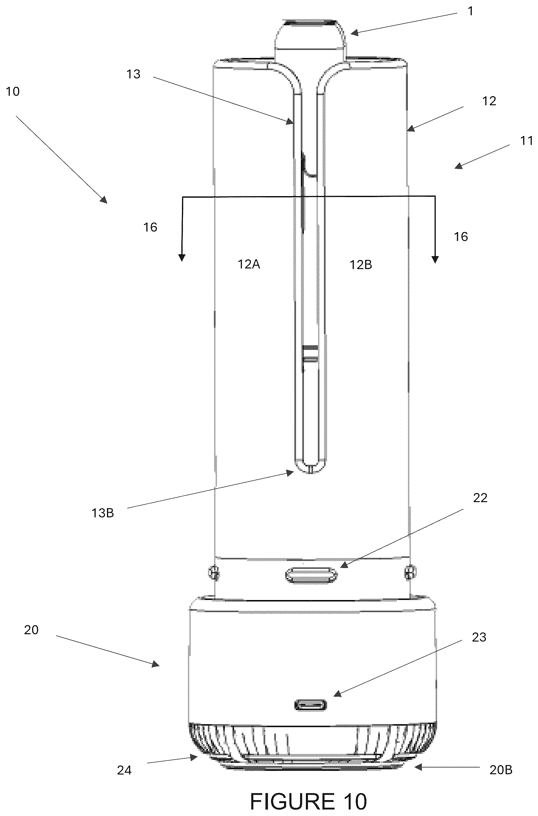 Patent US12422179 Figure 9 – Portable container