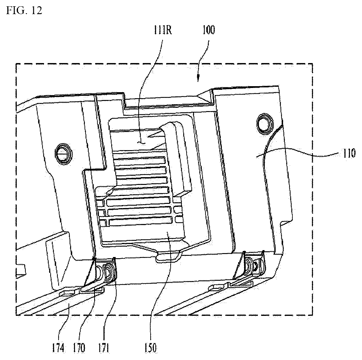 Patent US12422180 Figure 12 – Refrigerator with a thermoelectrically powered rapid freeze comparment