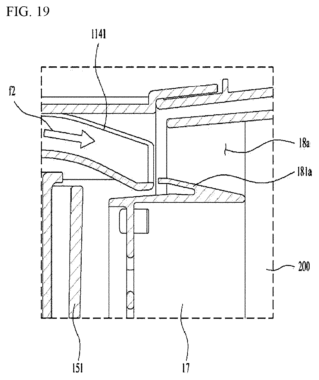 Patent US12422180 Figure 19 – Refrigerator with a thermoelectrically powered rapid freeze comparment