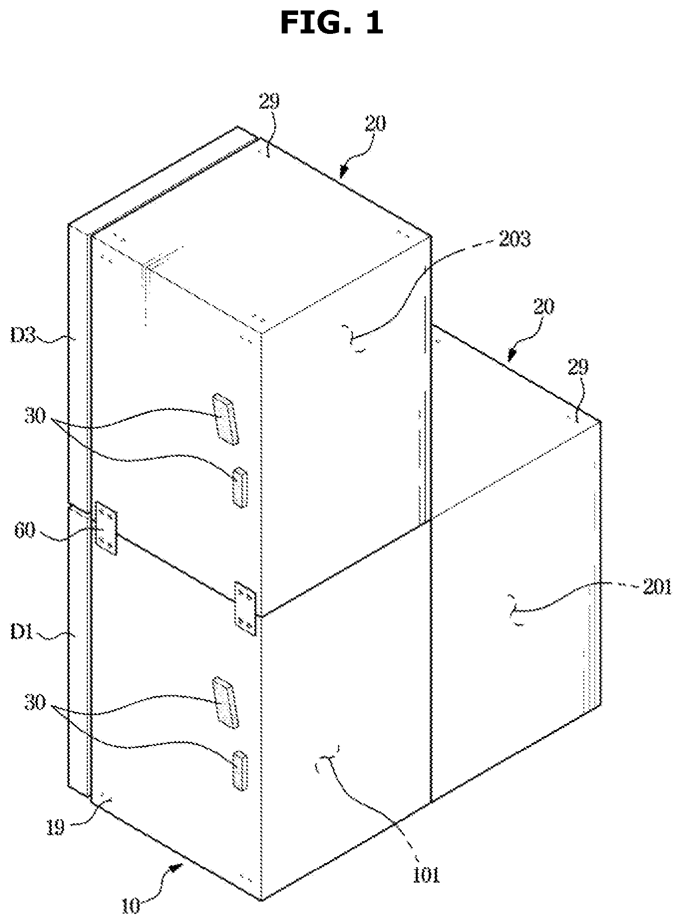 Patent US12422181 — Module refrigerator — Figure 1