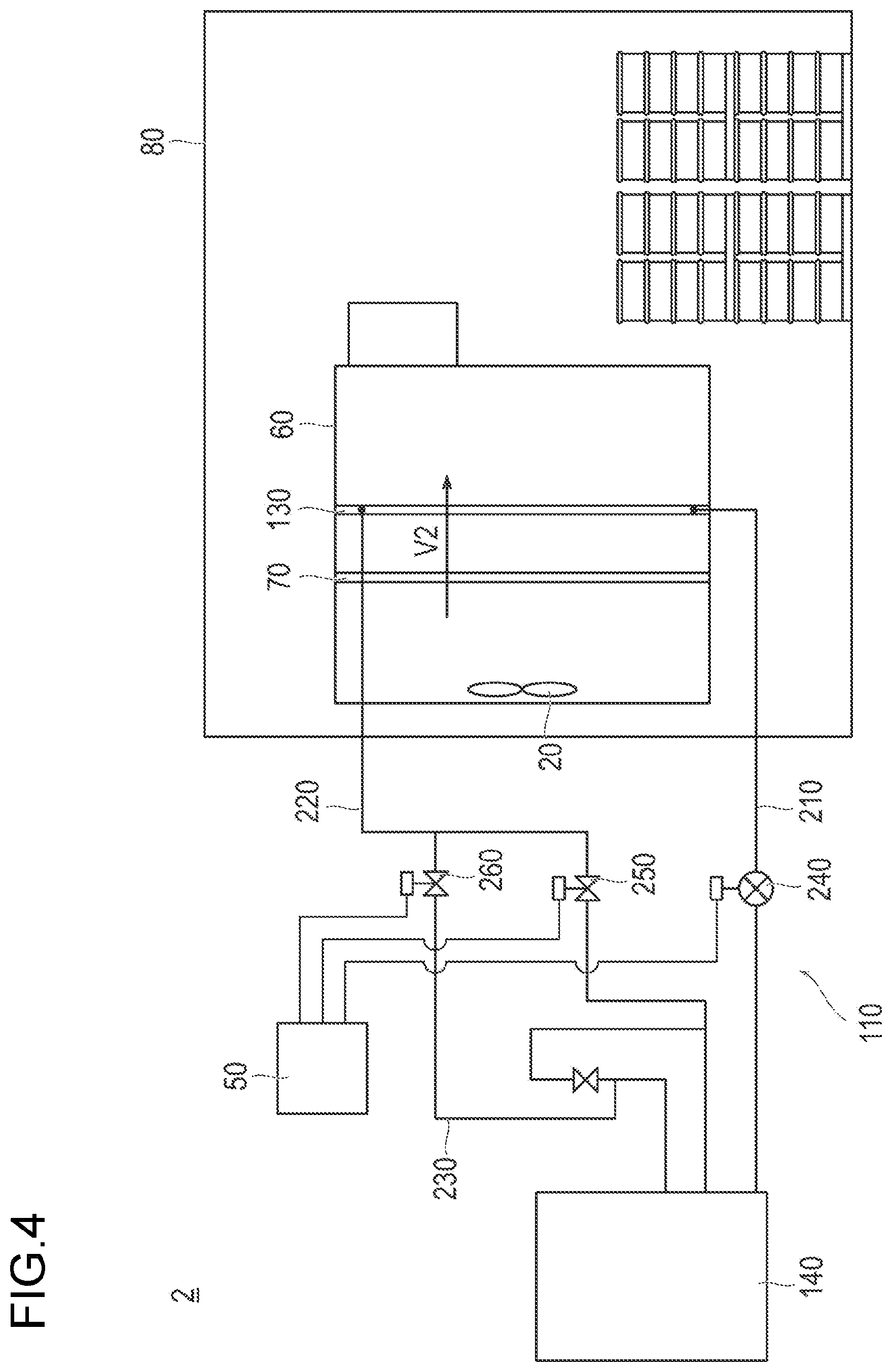 Patent US12422182 Figure 4 – Cooling device and cooling method including high humidity storage area and adjustable fan