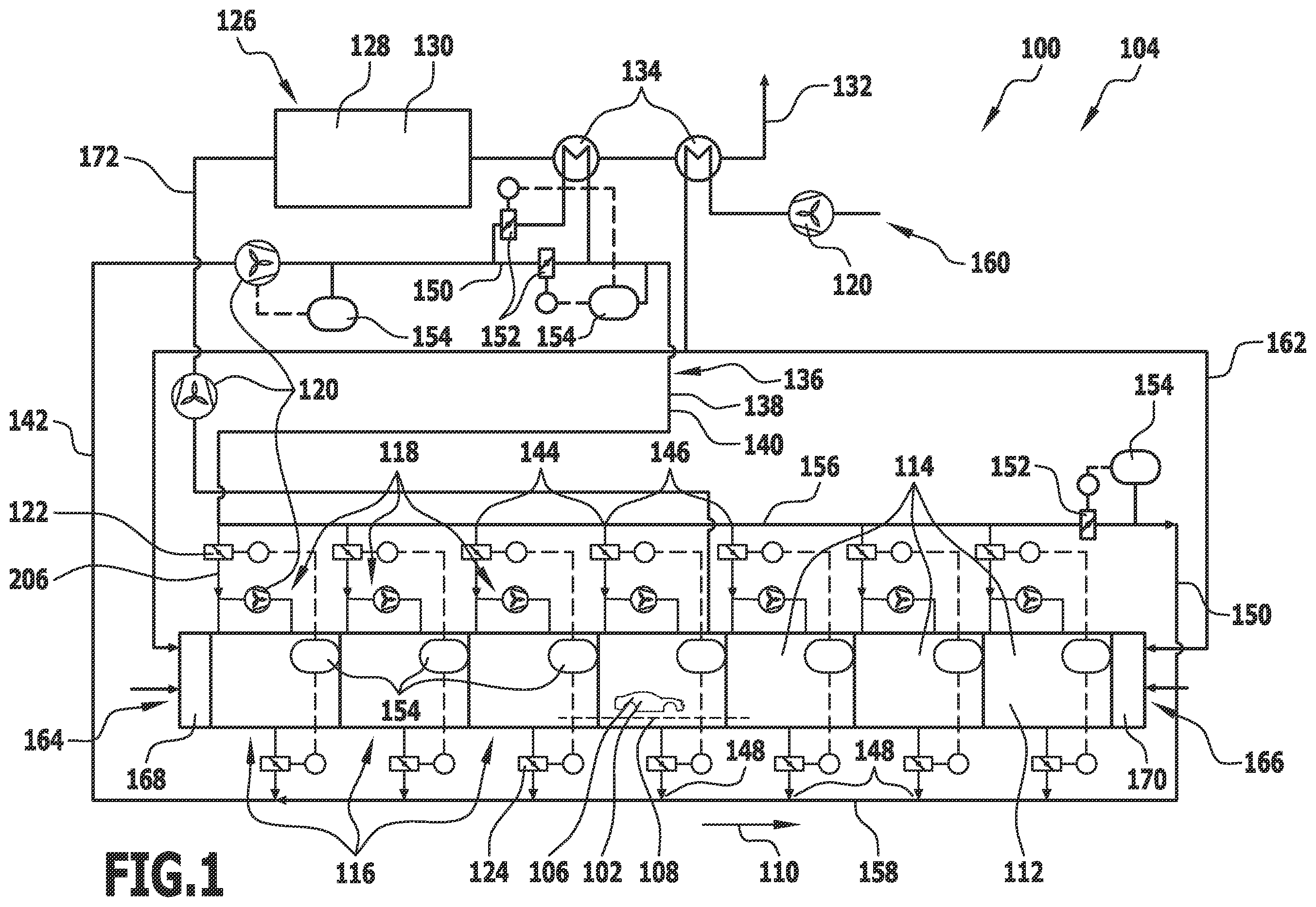 Patent US12422188 Figure 1 – Treatment installation and method for treating workpieces