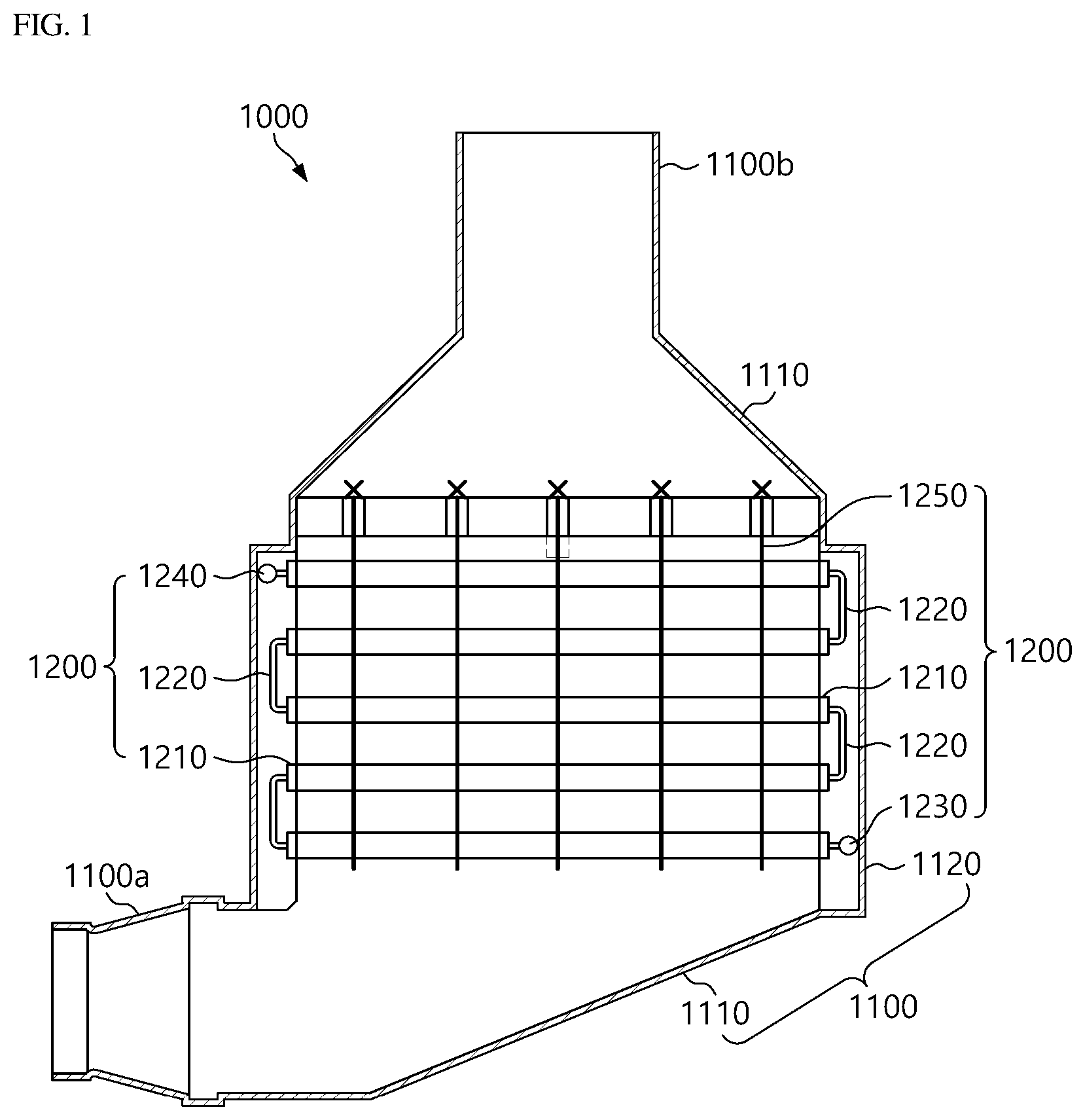 Patent US12422193 Figure 1 – Heat pipe unit and waste heat recovery boiler including same