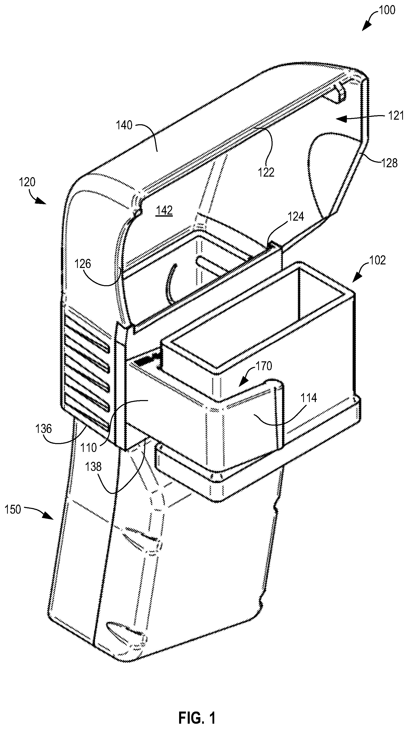 Patent US12422204 Figure 1 – Configurable firearm shell casing catching system