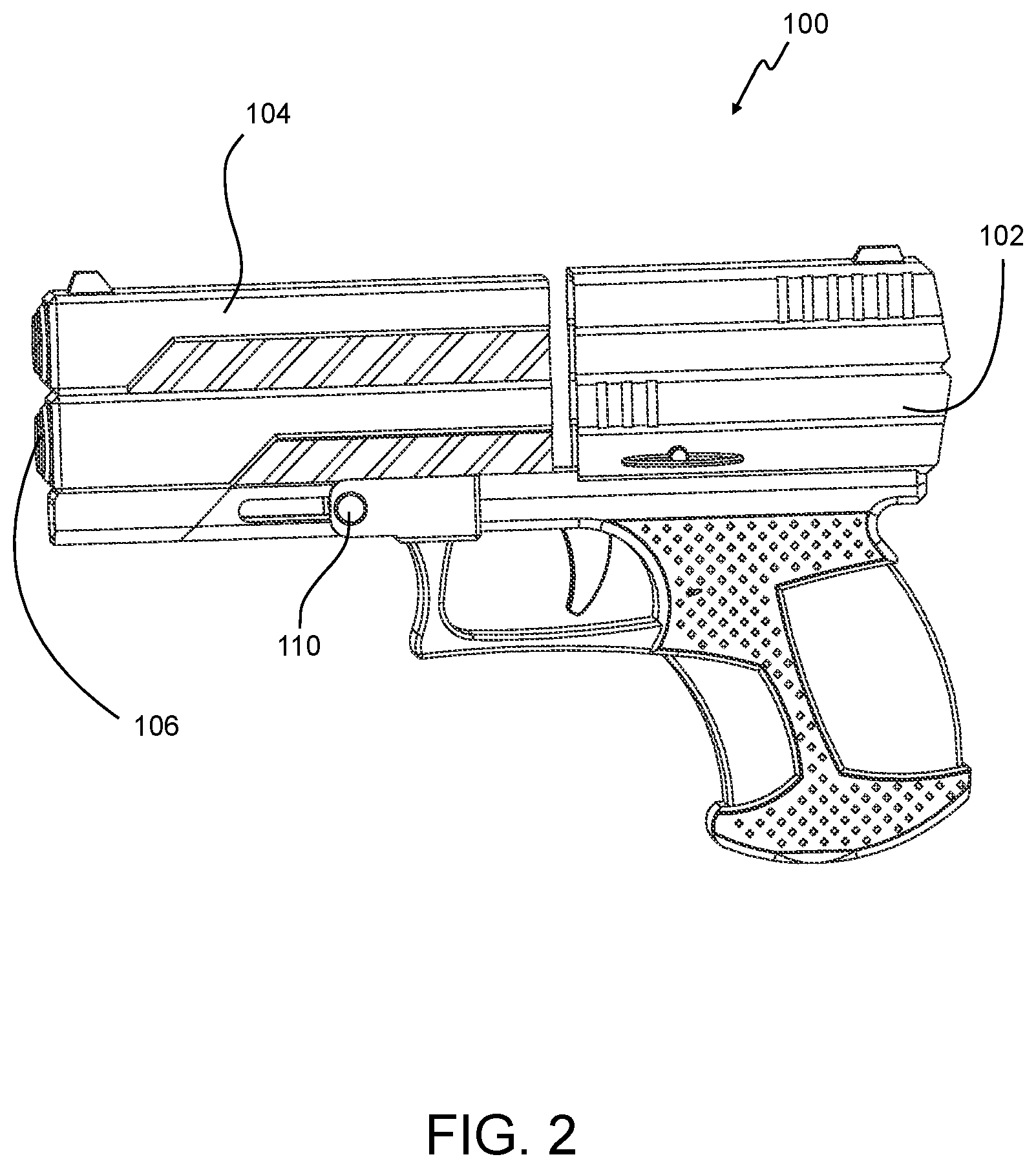 Patent US12422208 Figure 2 – Single-use firearm and personal defense system with electronically integrated tracking system