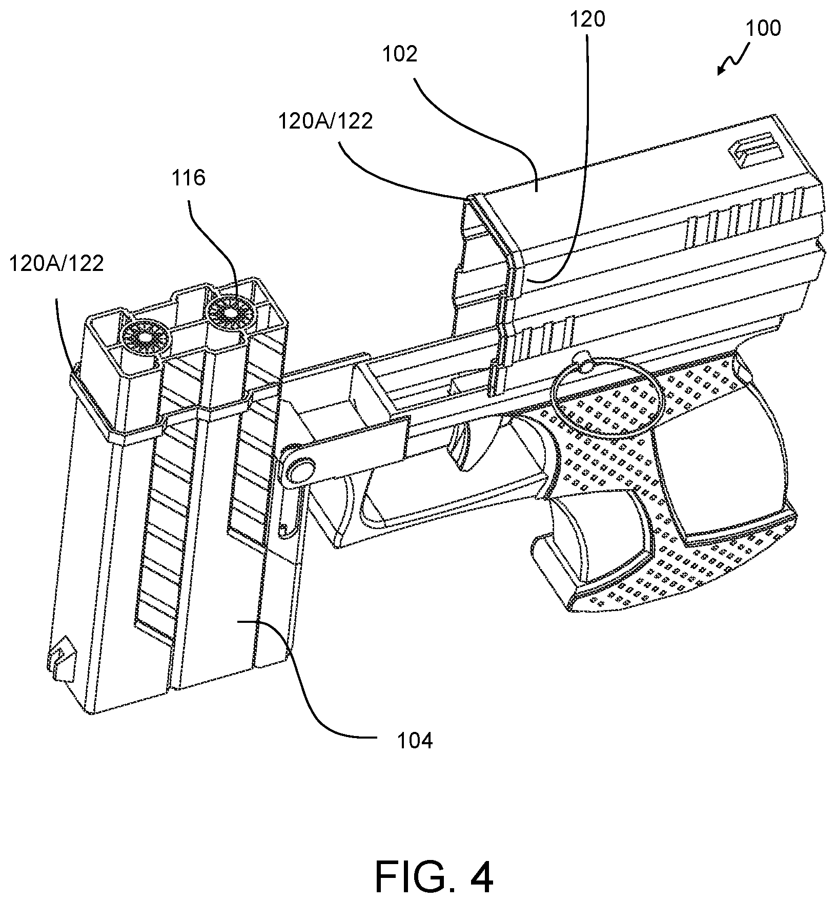 Patent US12422208 Figure 4 – Single-use firearm and personal defense system with electronically integrated tracking system