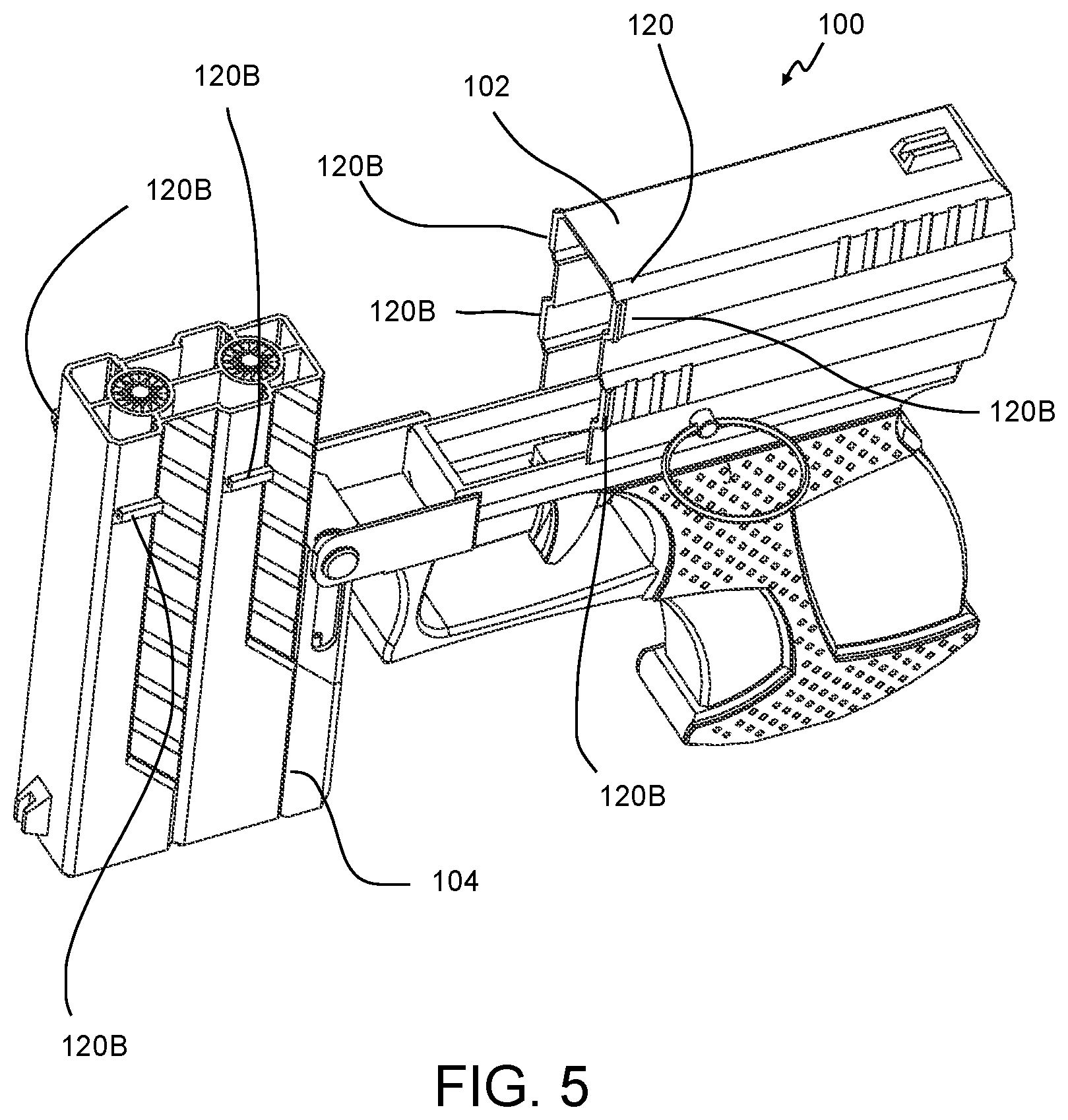 Patent US12422208 Figure 5 – Single-use firearm and personal defense system with electronically integrated tracking system