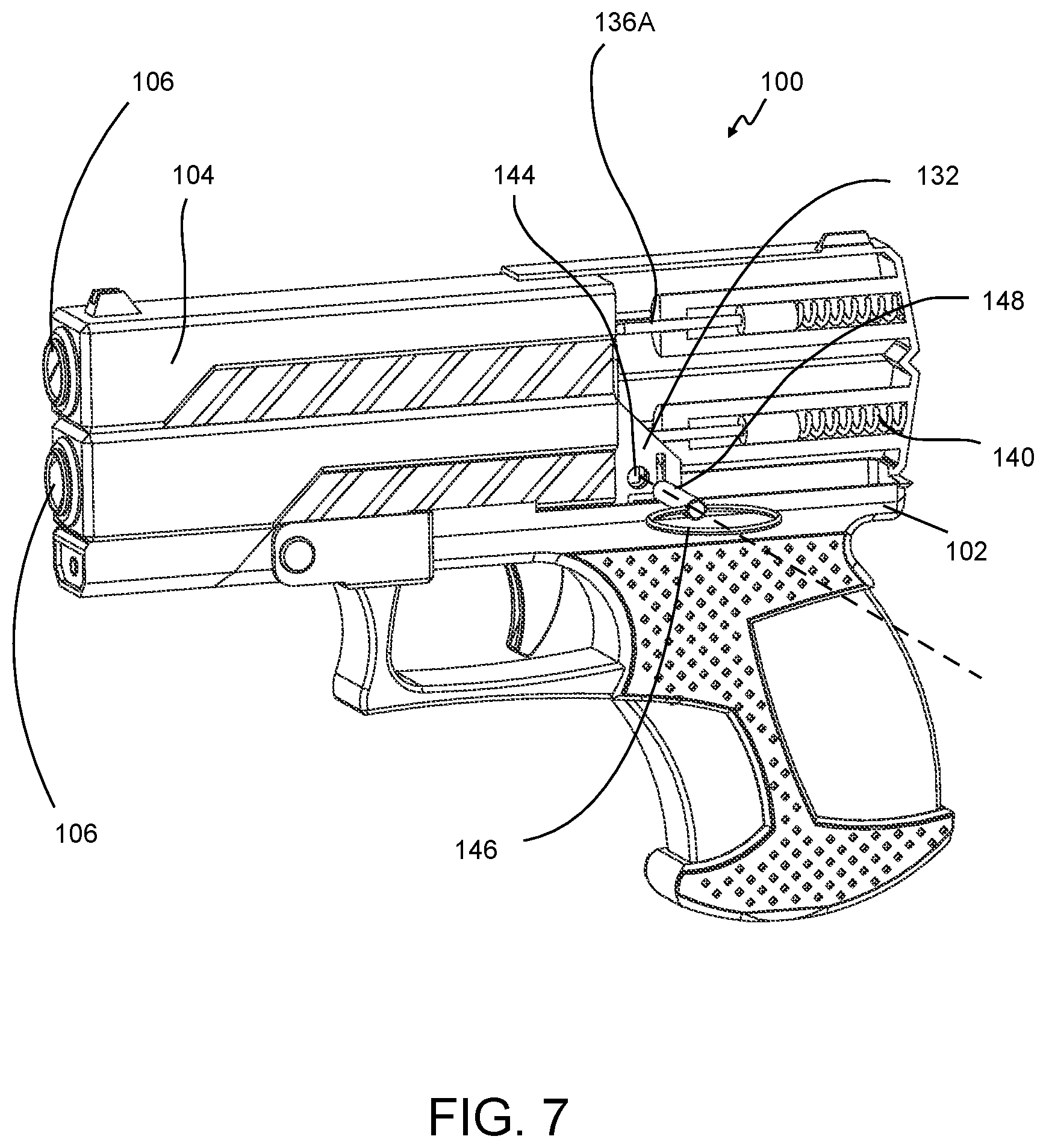 Patent US12422208 Figure 7 – Single-use firearm and personal defense system with electronically integrated tracking system
