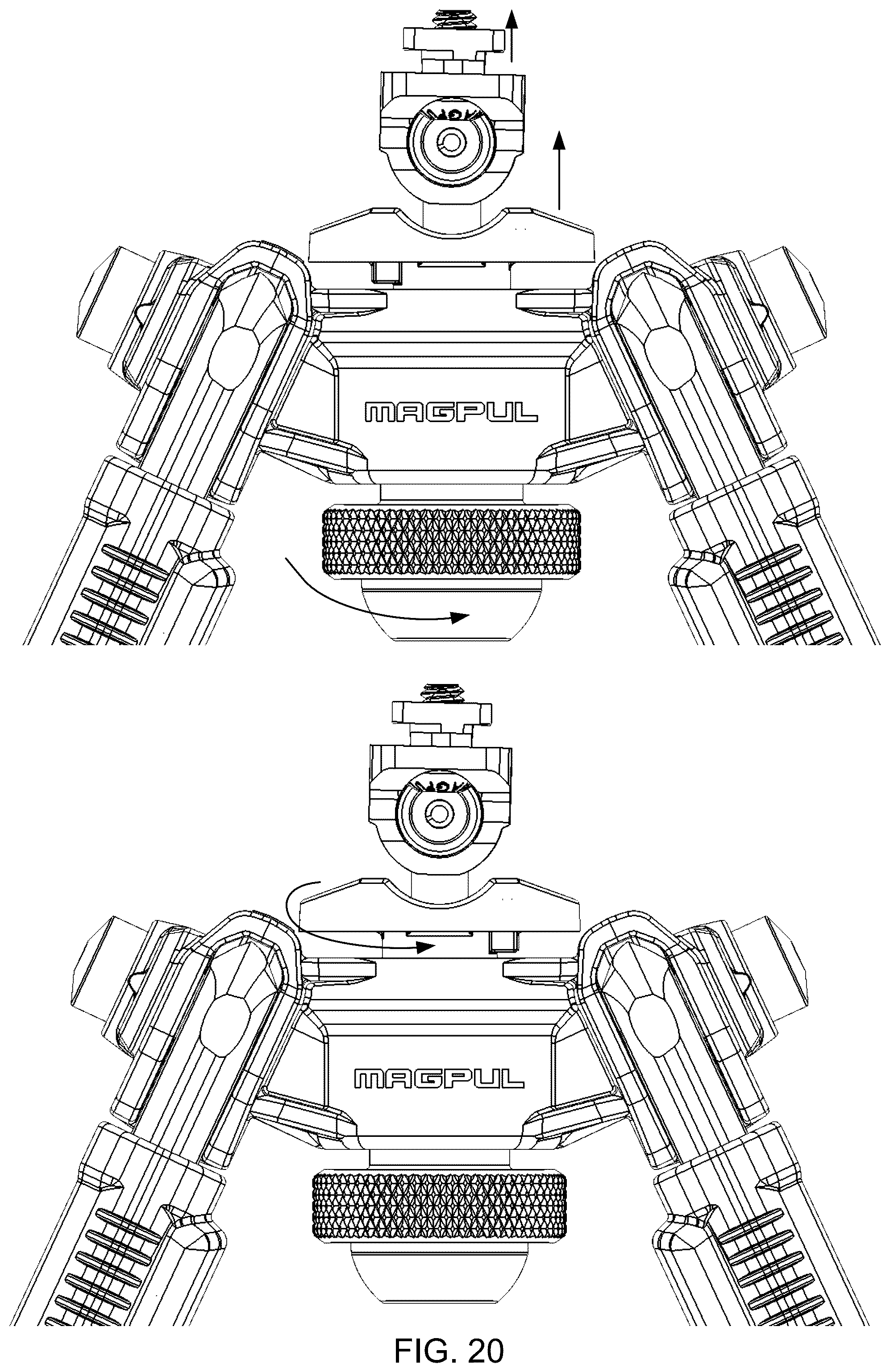 Patent US12422209 Figure 20 – Firearm bipod
