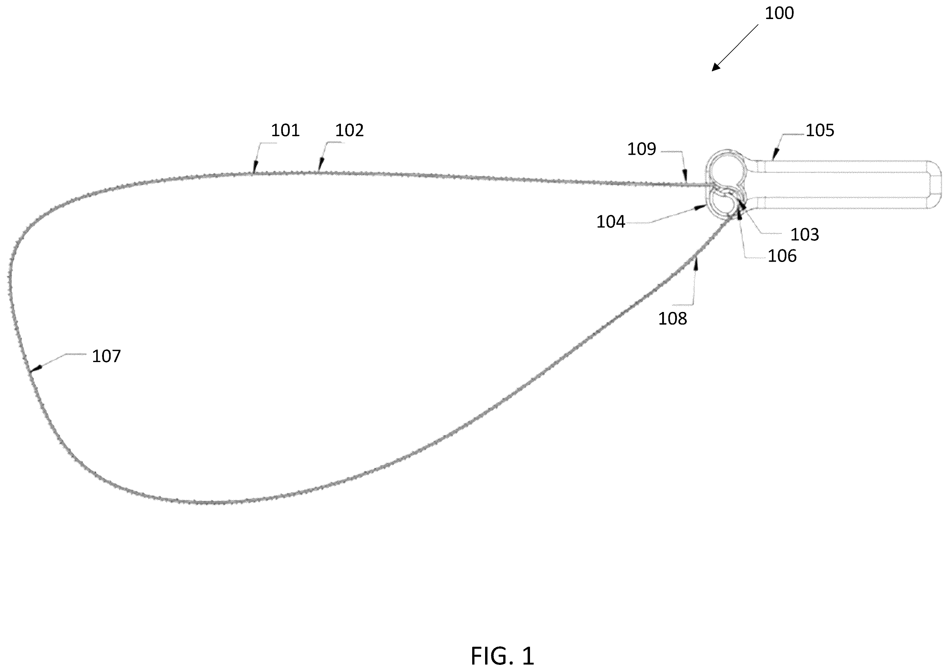 Patent US12422211 Figure 1 – String shooting device