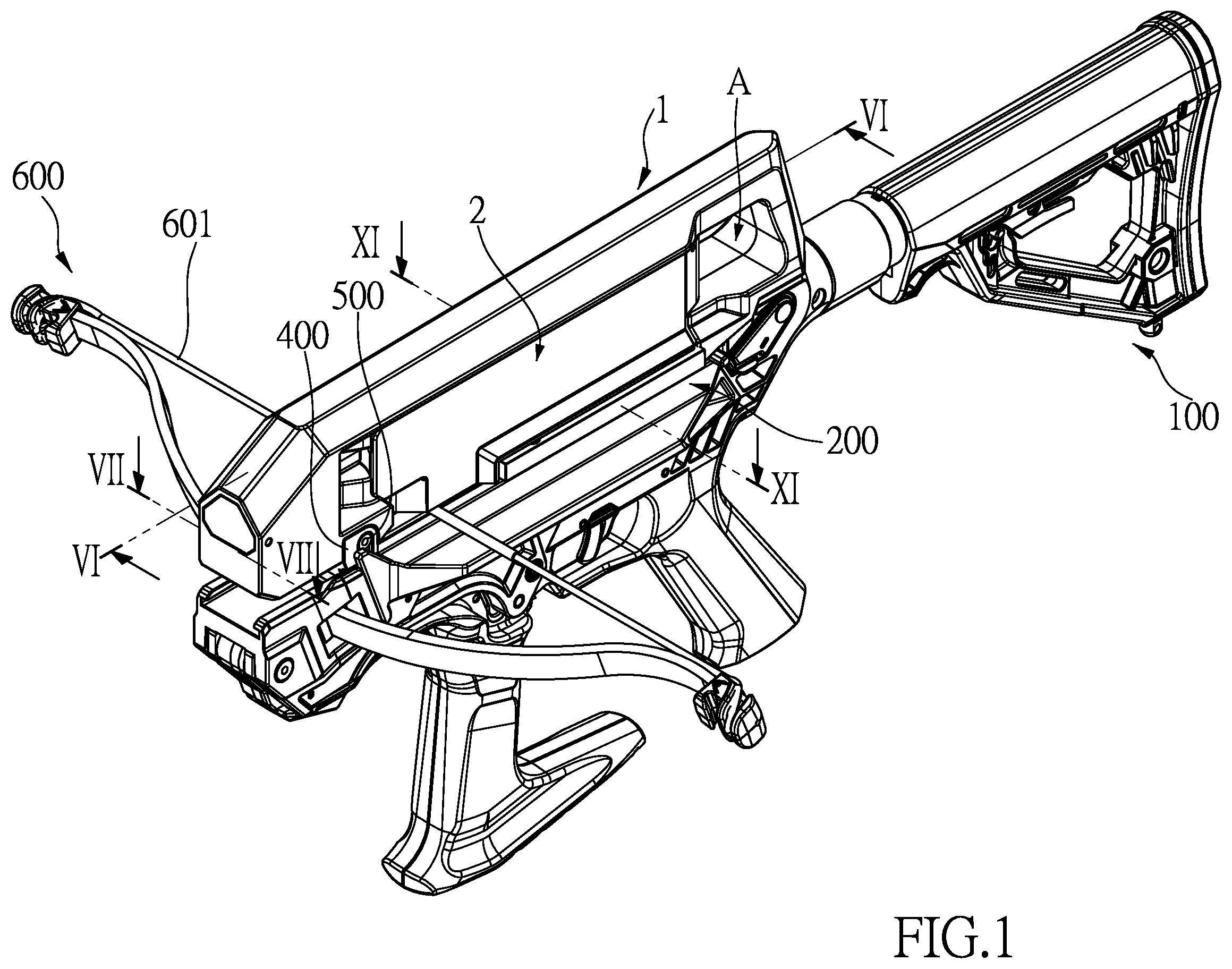 Patent US12422213 Figure 1 – Arrow magazine replacing device