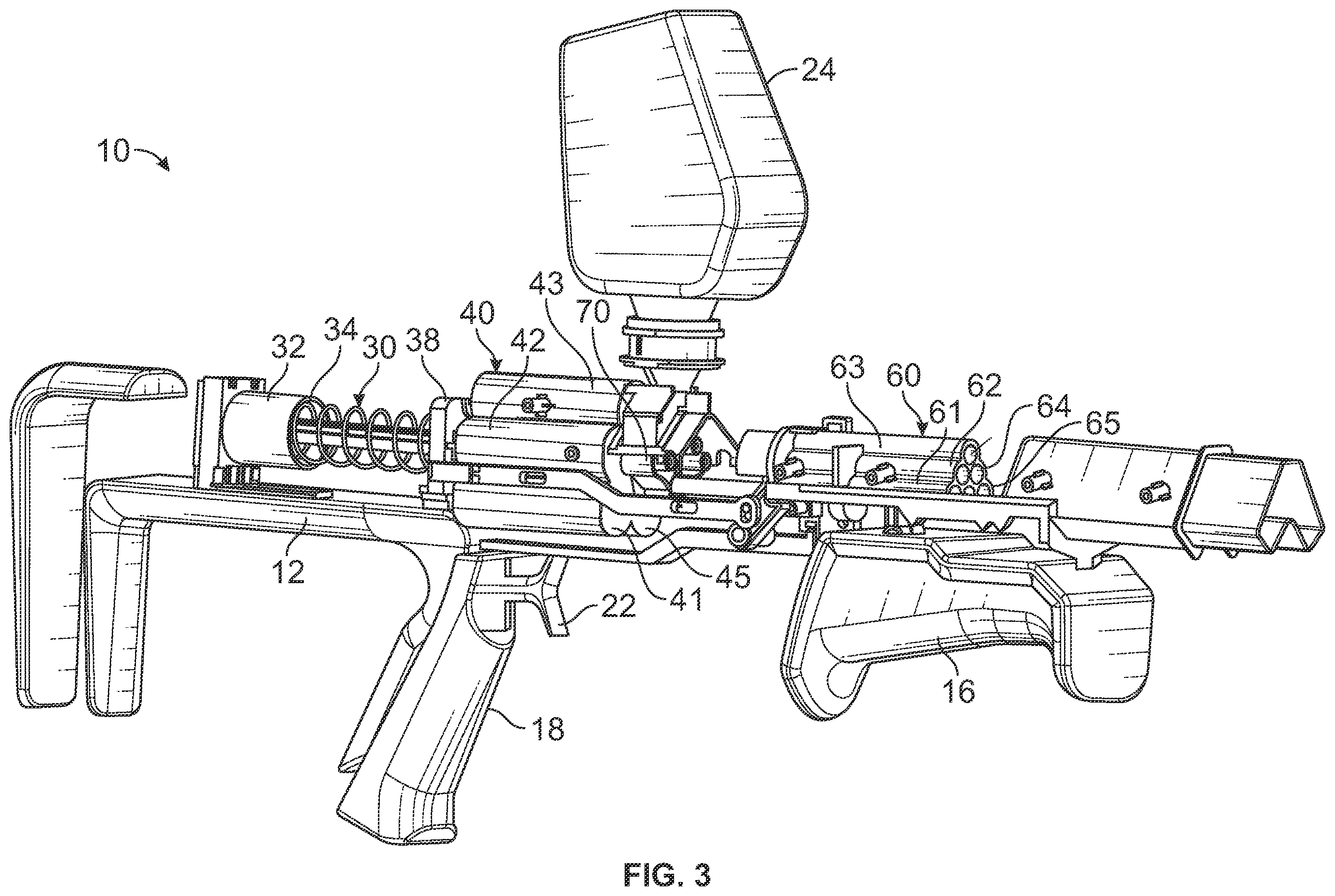 Patent US12422214 Figure 3 – Toy launching apparatus and methods for discharging multiple projectile rounds