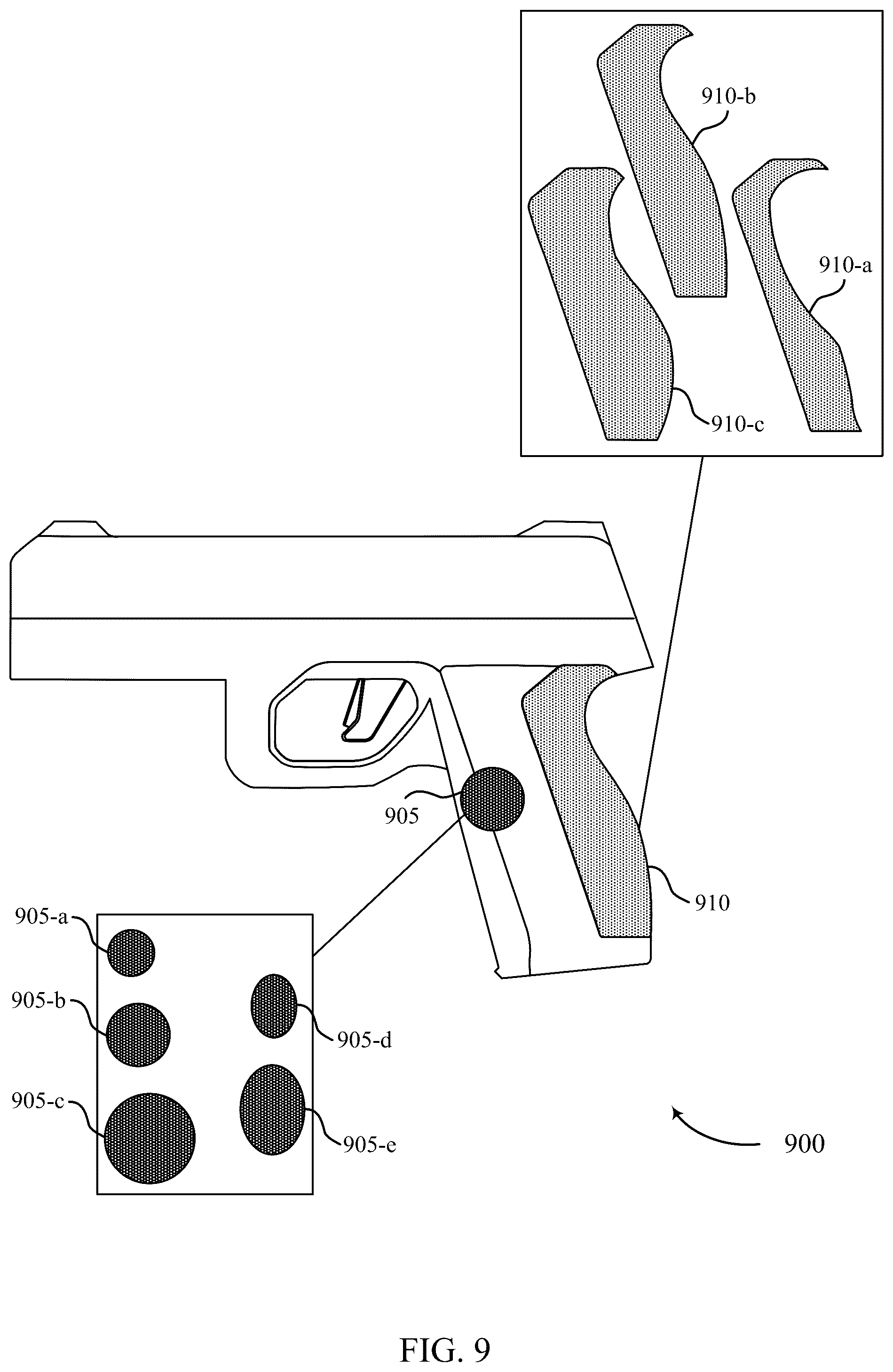 Patent US12422216 Figure 9 – Techniques for determining a grip layout to improve gun ergonomics