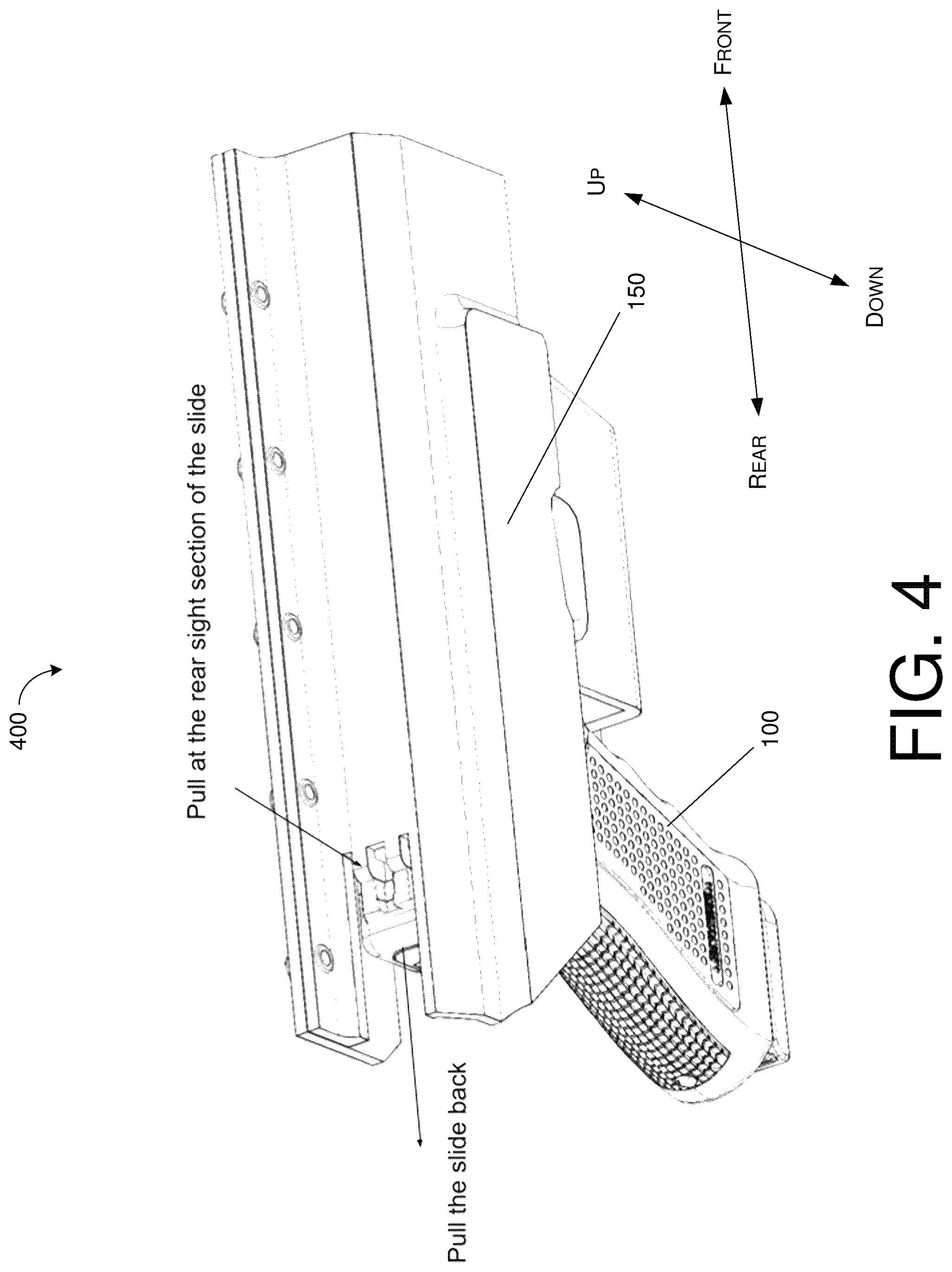 Patent US12422217 Figure 4 – Firearm holster with safety features