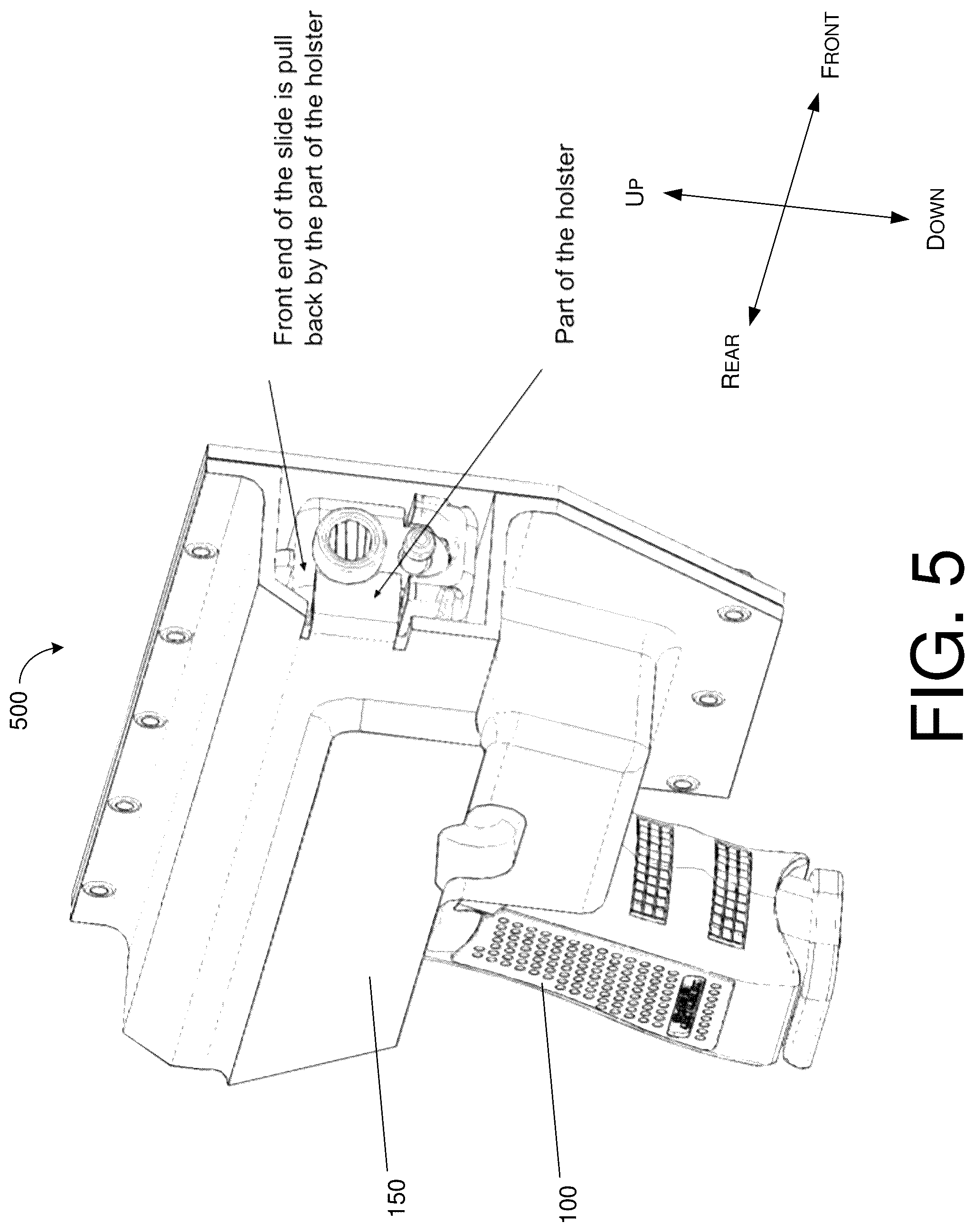 Patent US12422217 Figure 5 – Firearm holster with safety features