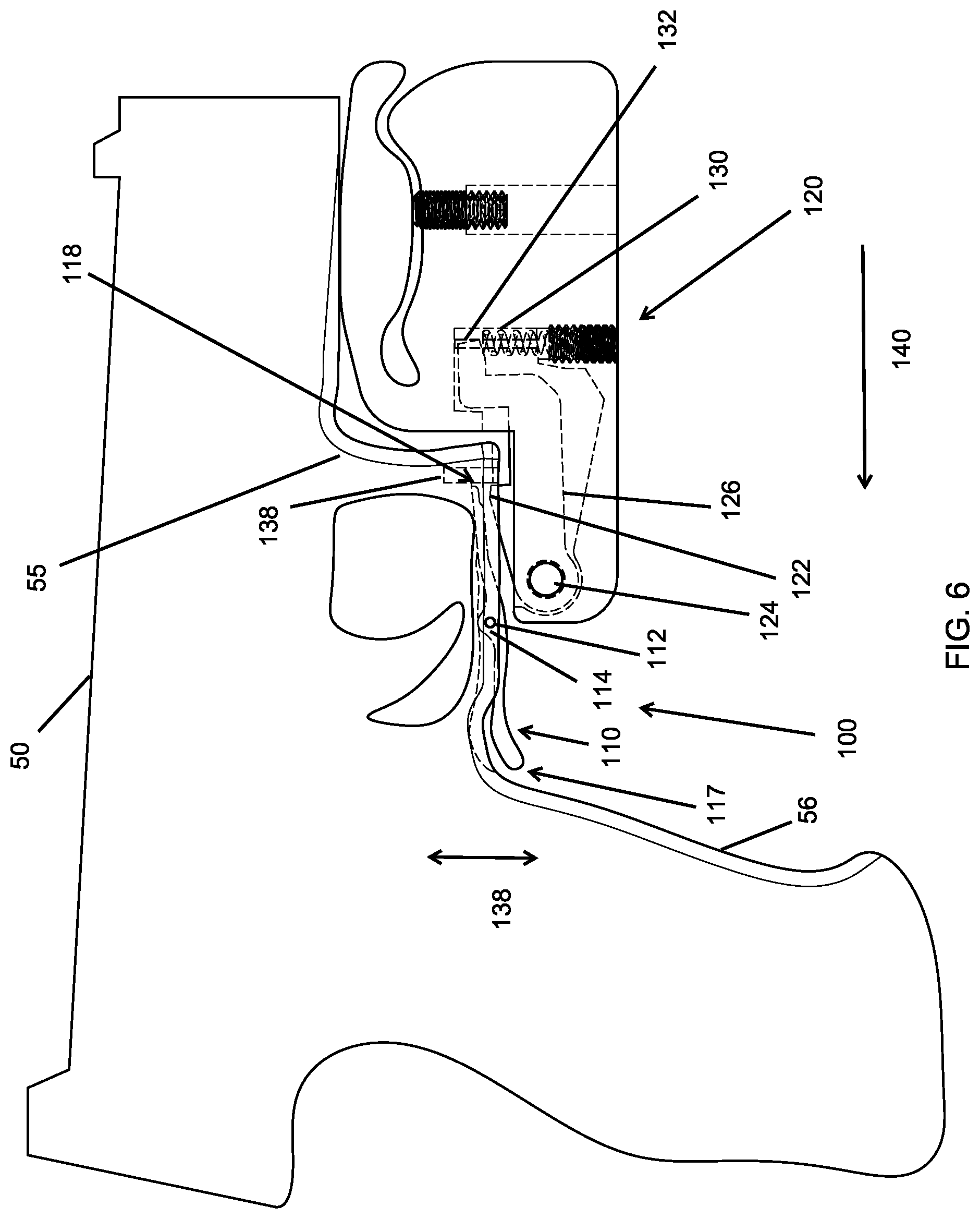 Patent US12422218 Figure 6 – On-board and holster side firearm retention