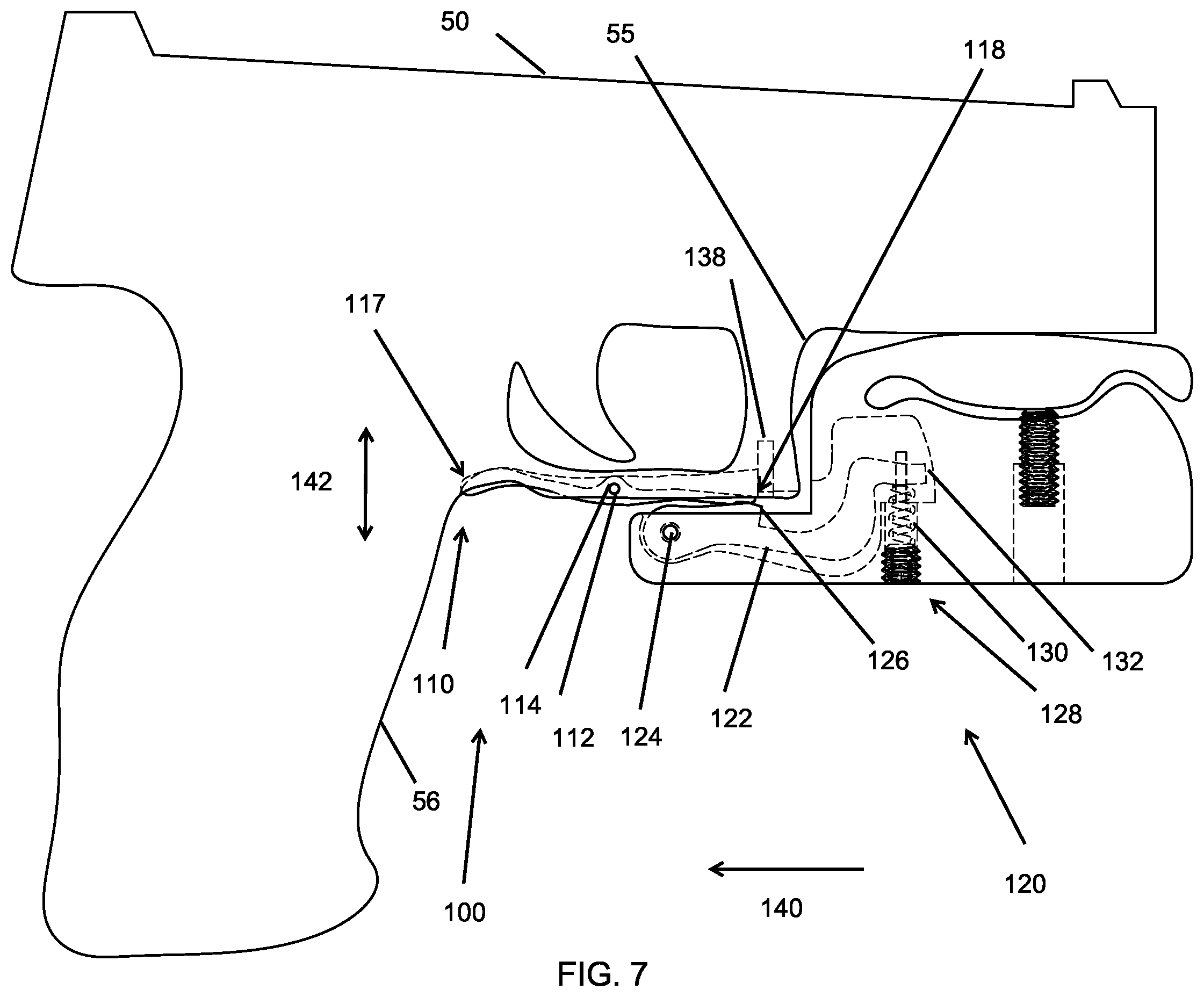Patent US12422218 Figure 7 – On-board and holster side firearm retention