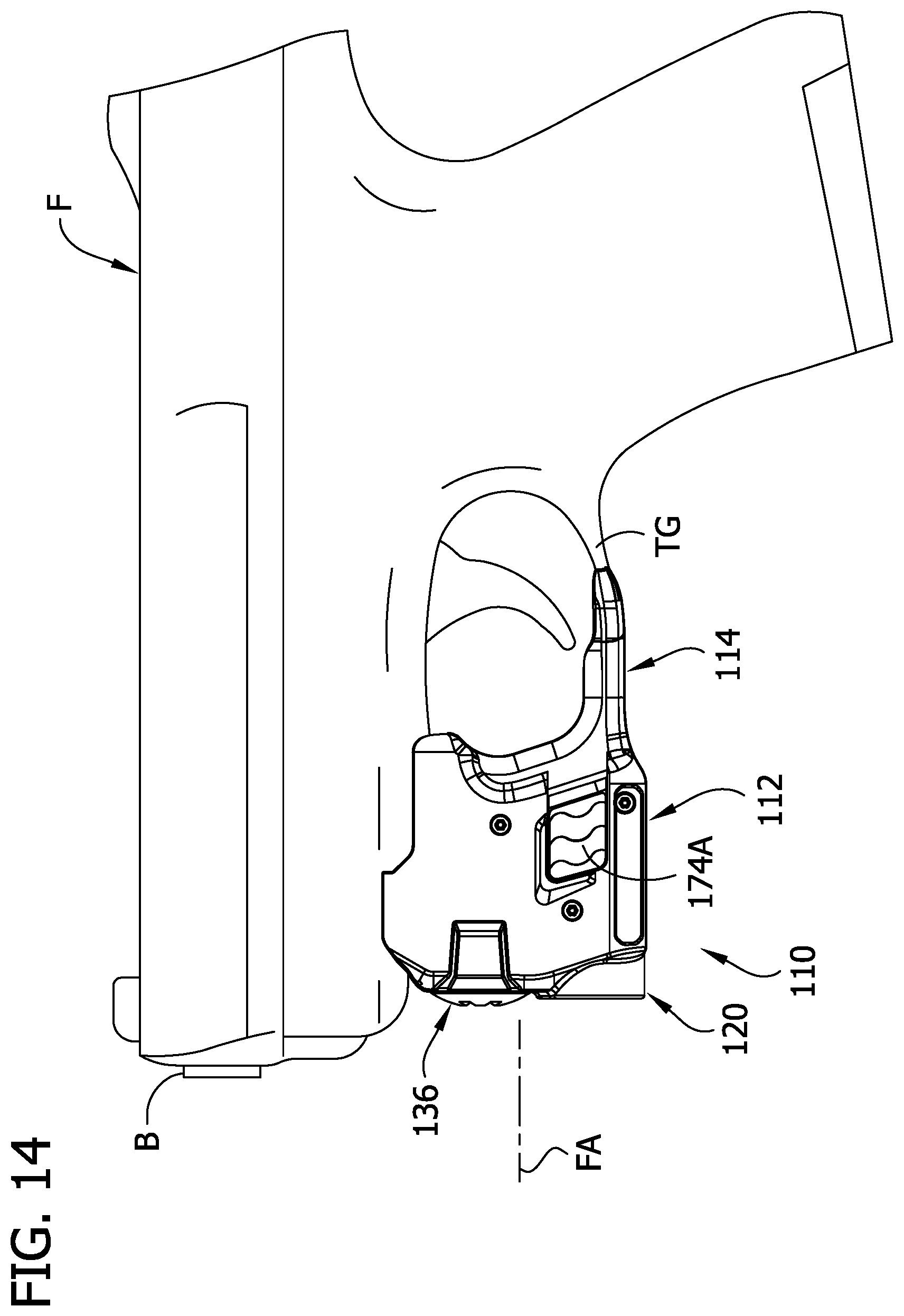 Patent US12422220 Figure 14 – Electronic firearm accessory with light source