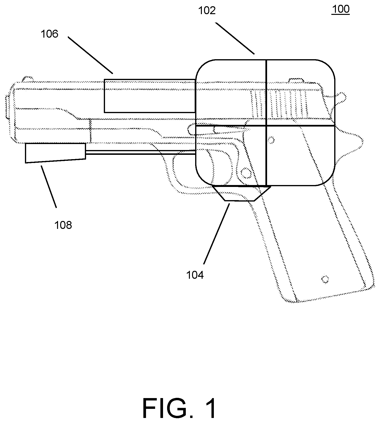 Patent US12422223 Figure 1 – Guidance attachment for firearm
