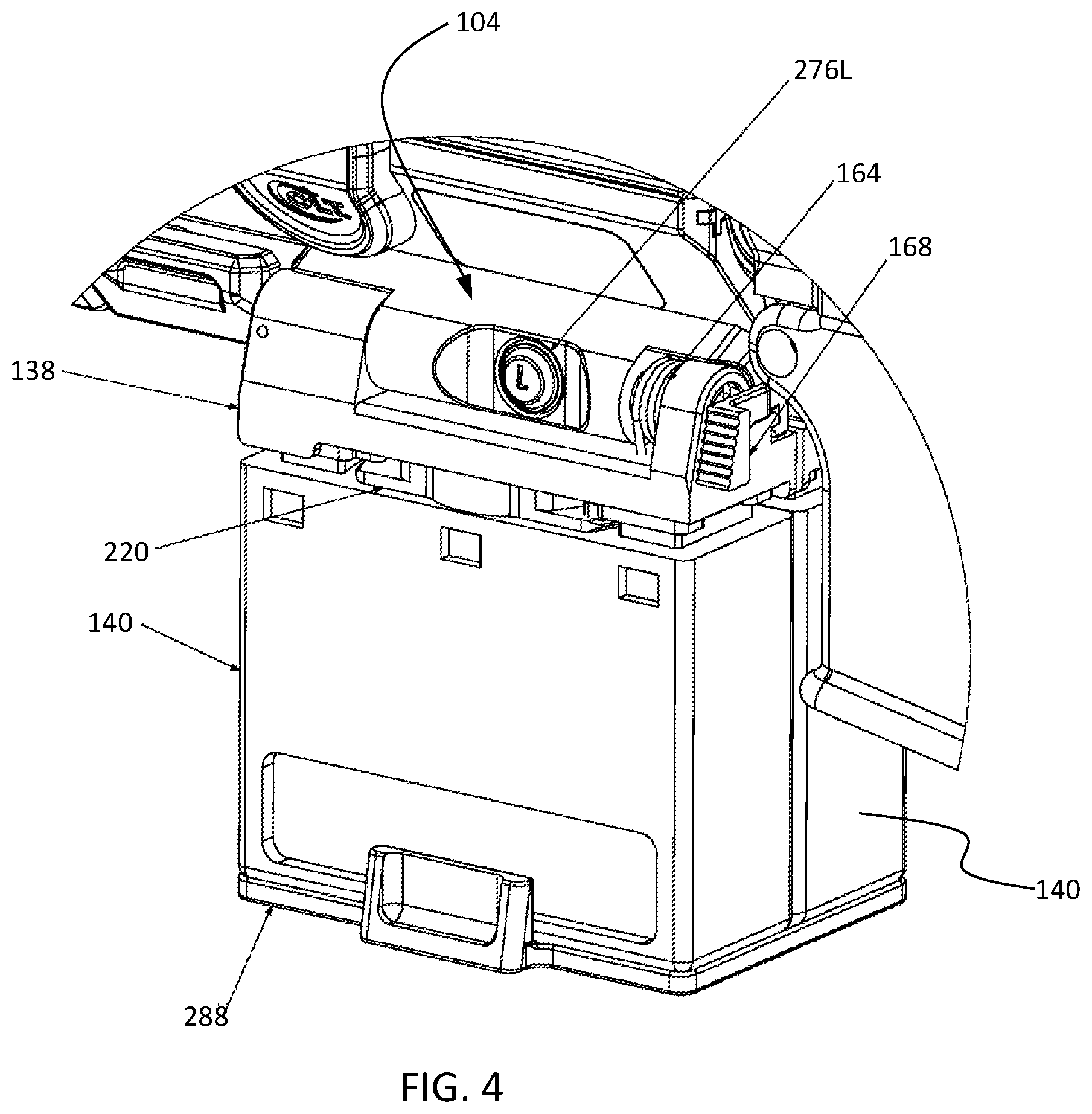 Patent US12422225 Figure 4 – Battery pack adapter assembly for powered weapon accessory rail interface
