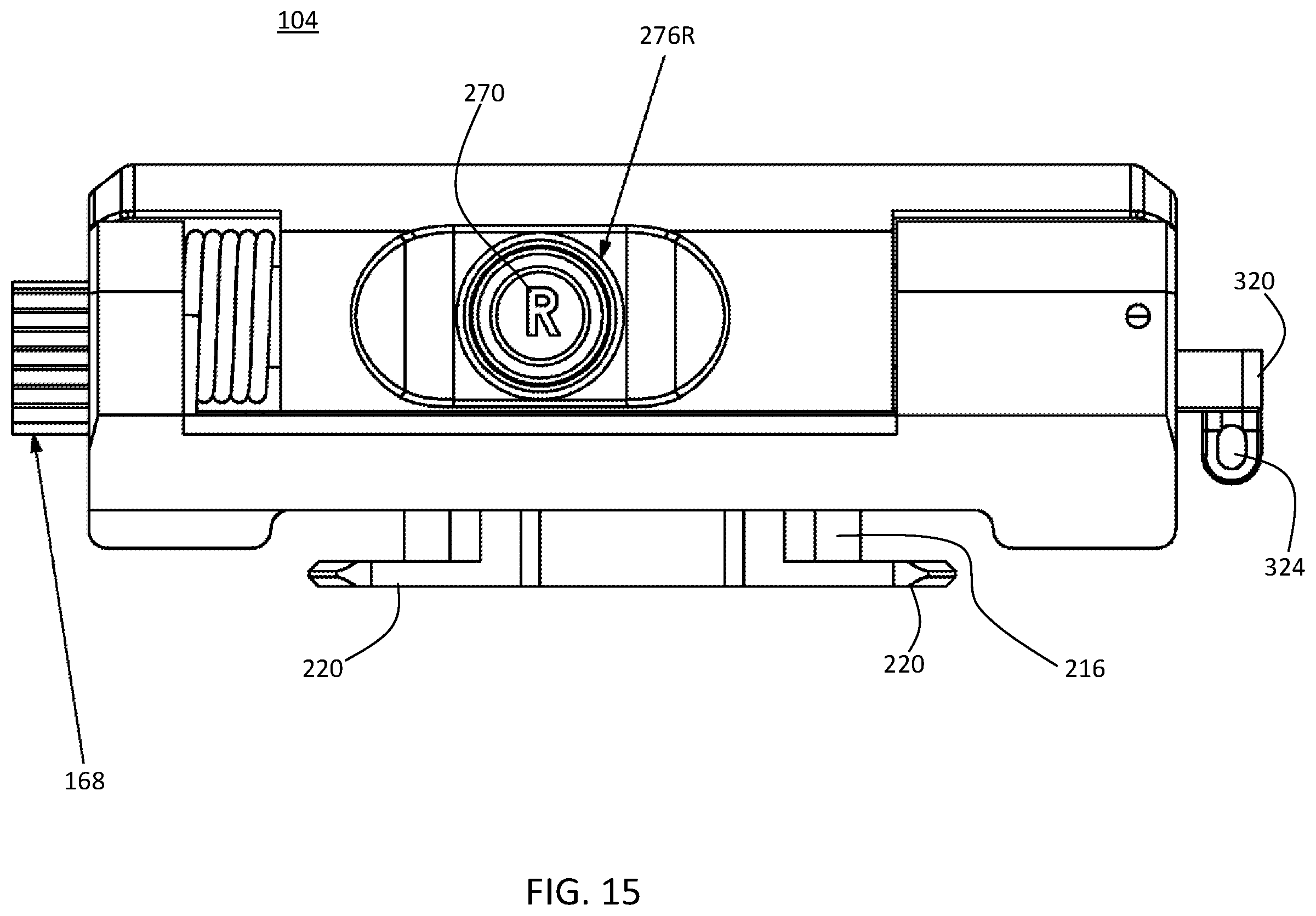 Patent US12422225 Figure 15 – Battery pack adapter assembly for powered weapon accessory rail interface