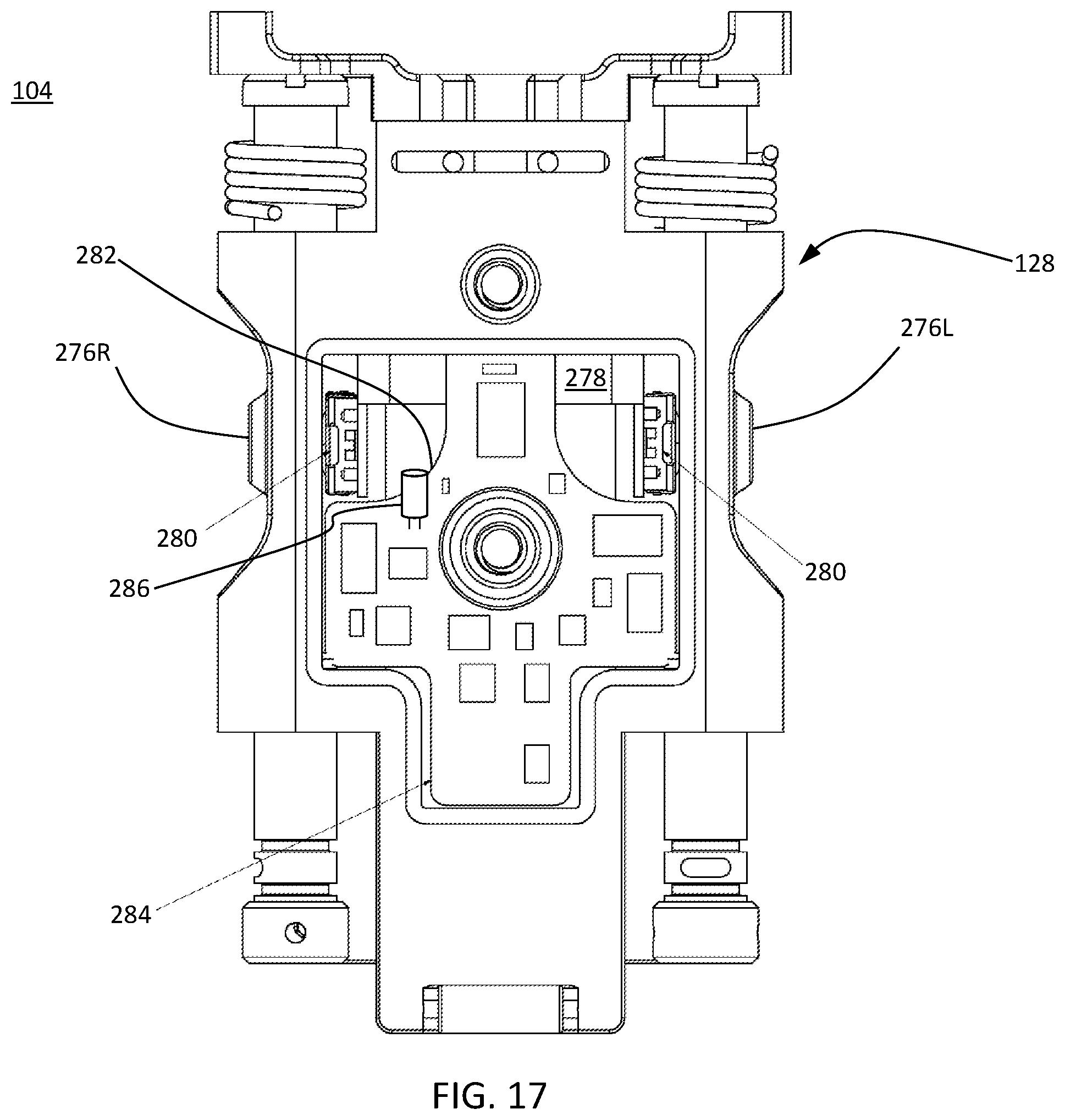 Patent US12422225 Figure 17 – Battery pack adapter assembly for powered weapon accessory rail interface