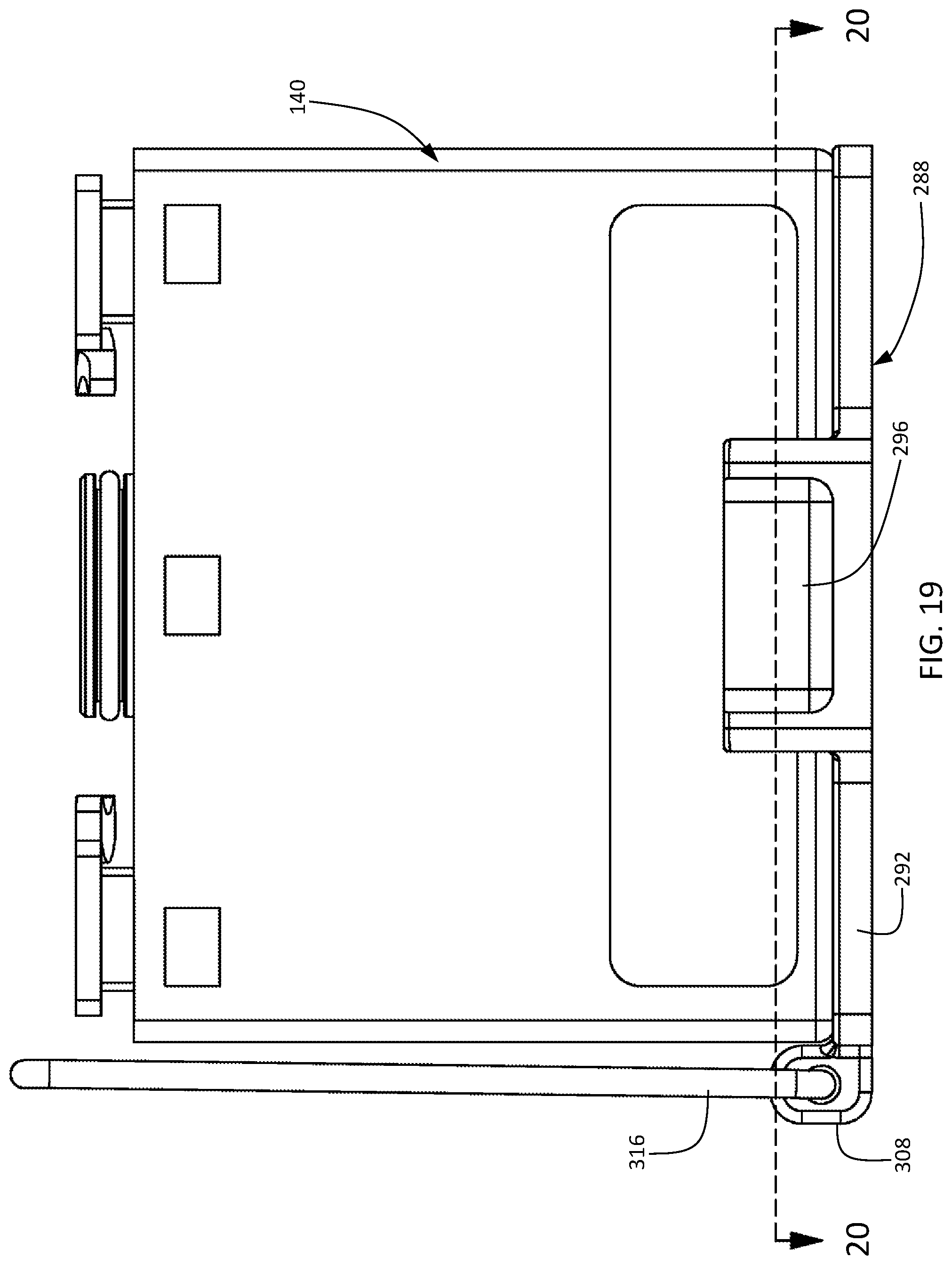 Patent US12422225 Figure 19 – Battery pack adapter assembly for powered weapon accessory rail interface