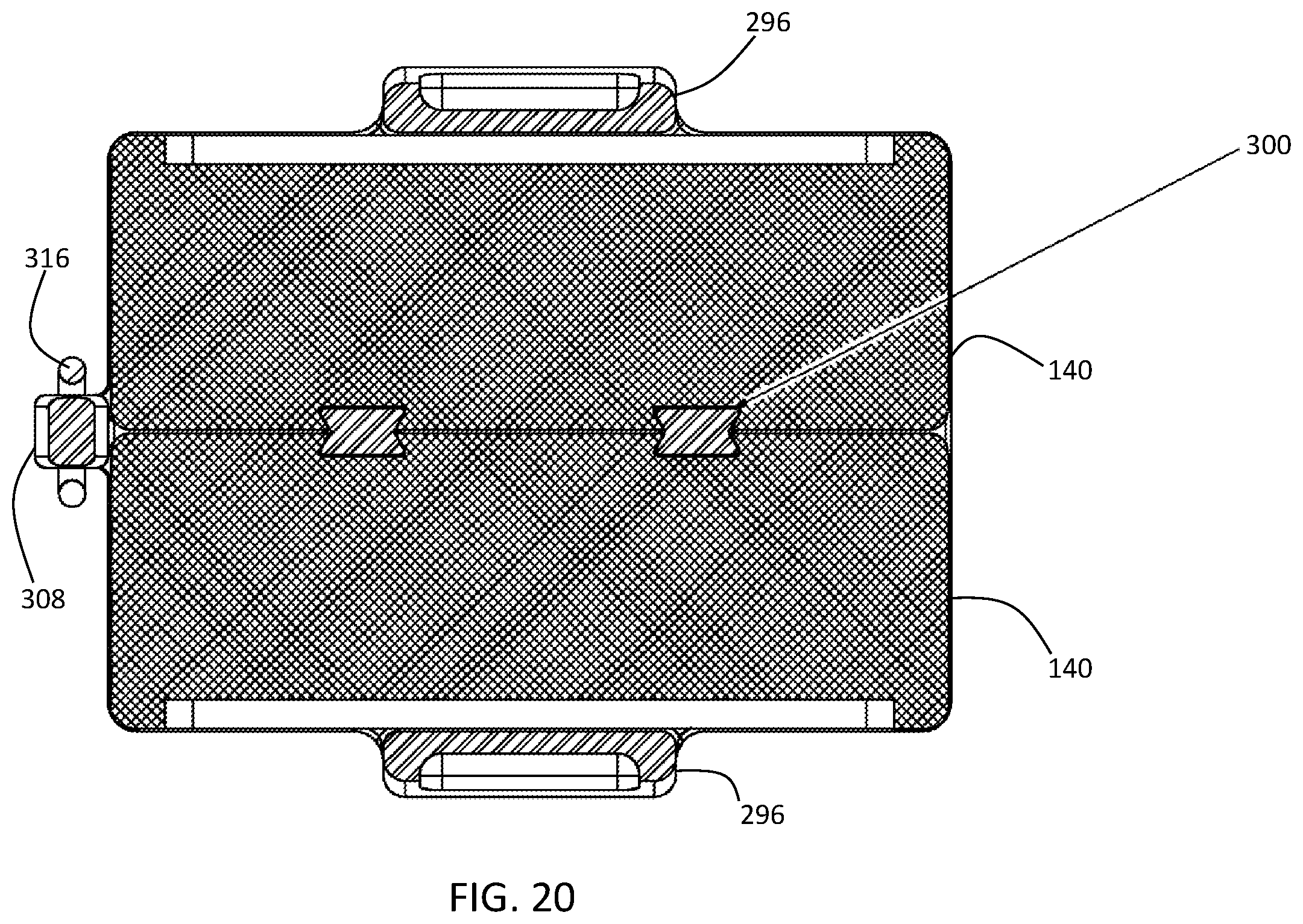 Patent US12422225 Figure 20 – Battery pack adapter assembly for powered weapon accessory rail interface