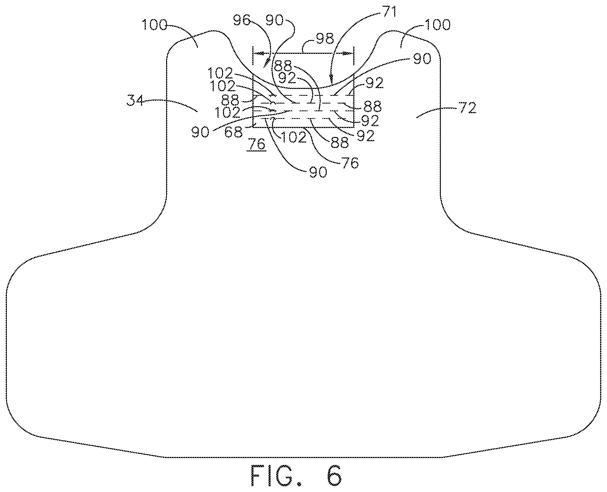 Patent US12422226 Figure 5 – Ballistic resistant panel edge enhanced integrity