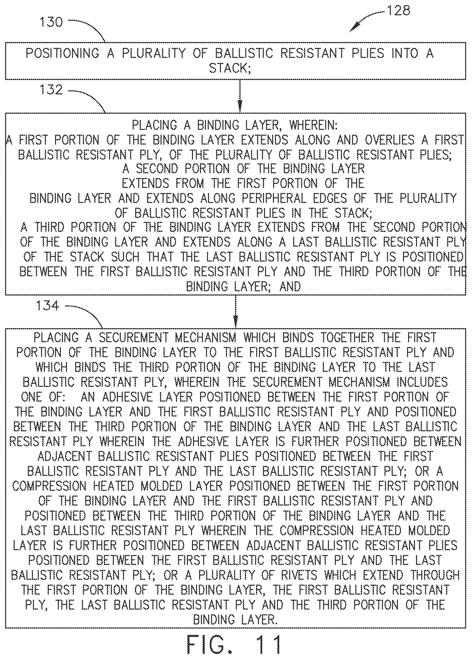 Patent US12422226 Figure 10 – Ballistic resistant panel edge enhanced integrity