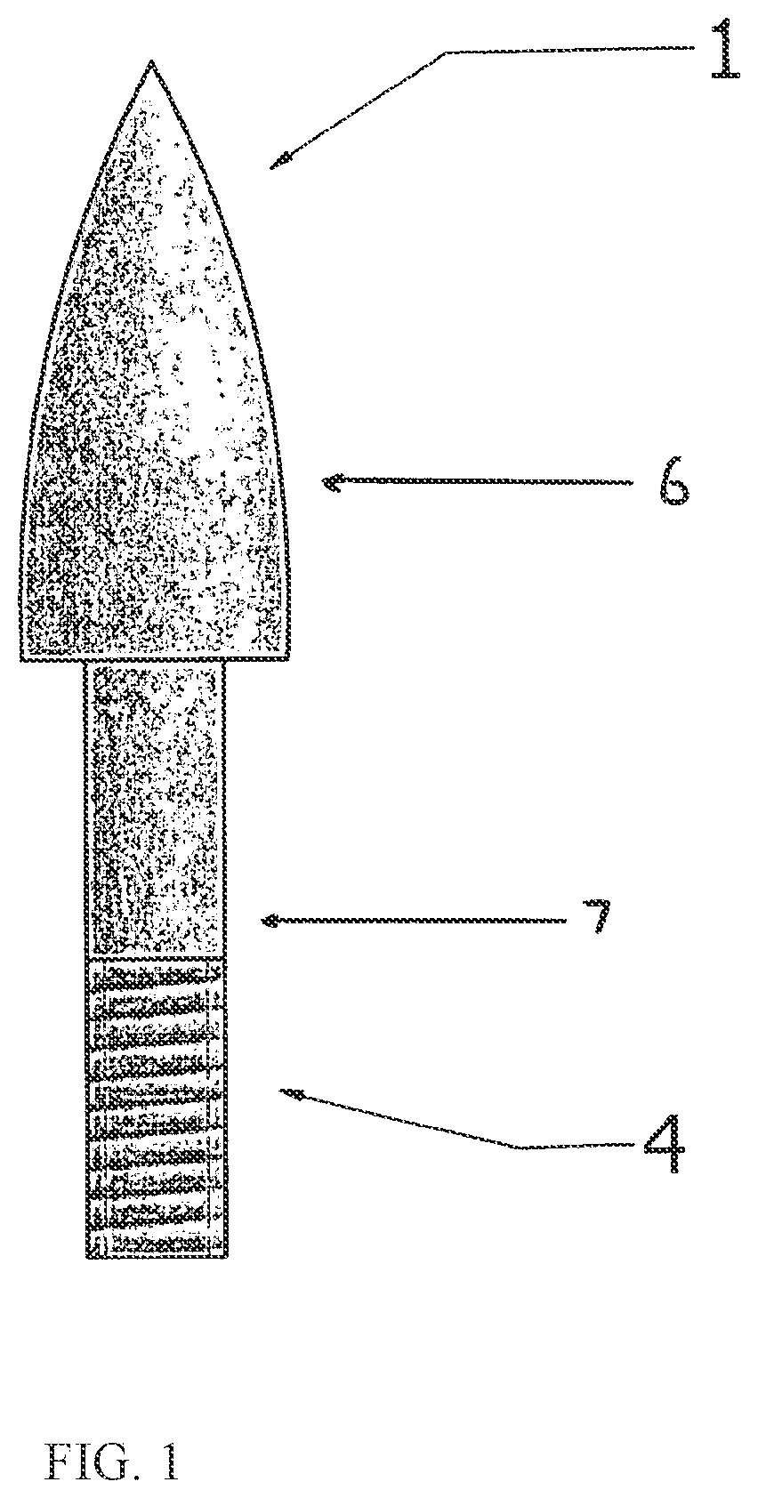 Patent US12422231 Figure 1 – Spinning projectile