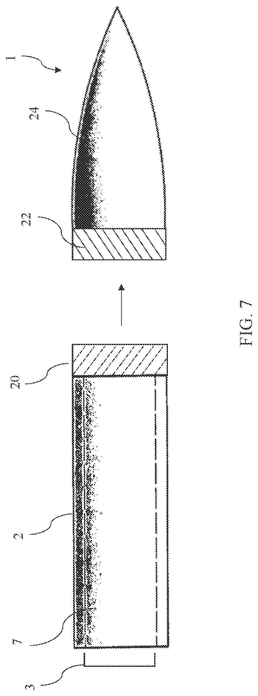 Patent US12422231 Figure 8 – Spinning projectile