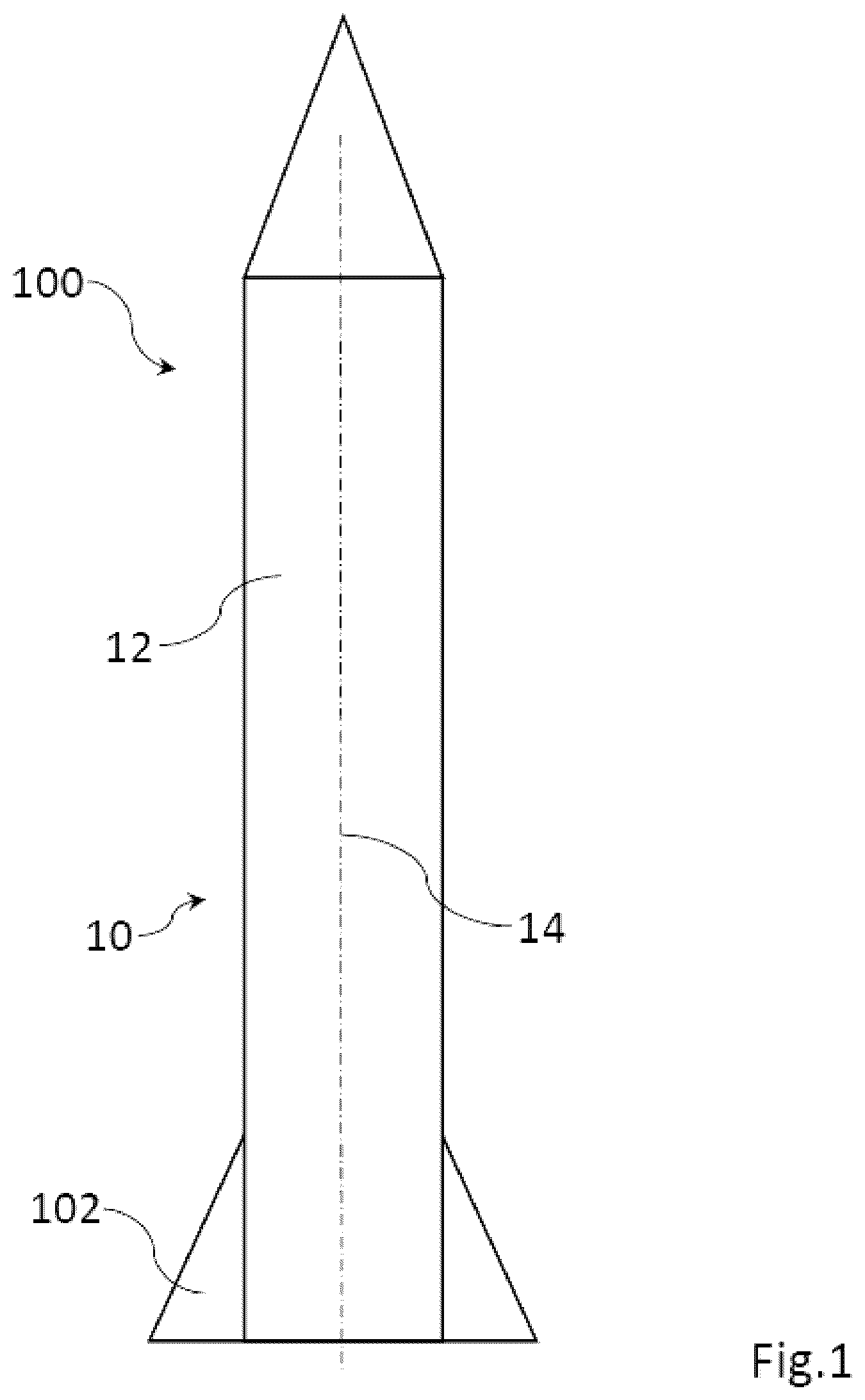 Patent US12422233 — Penetrator, use of a penetrator, projectile and cartridge ammunition — Figure 1