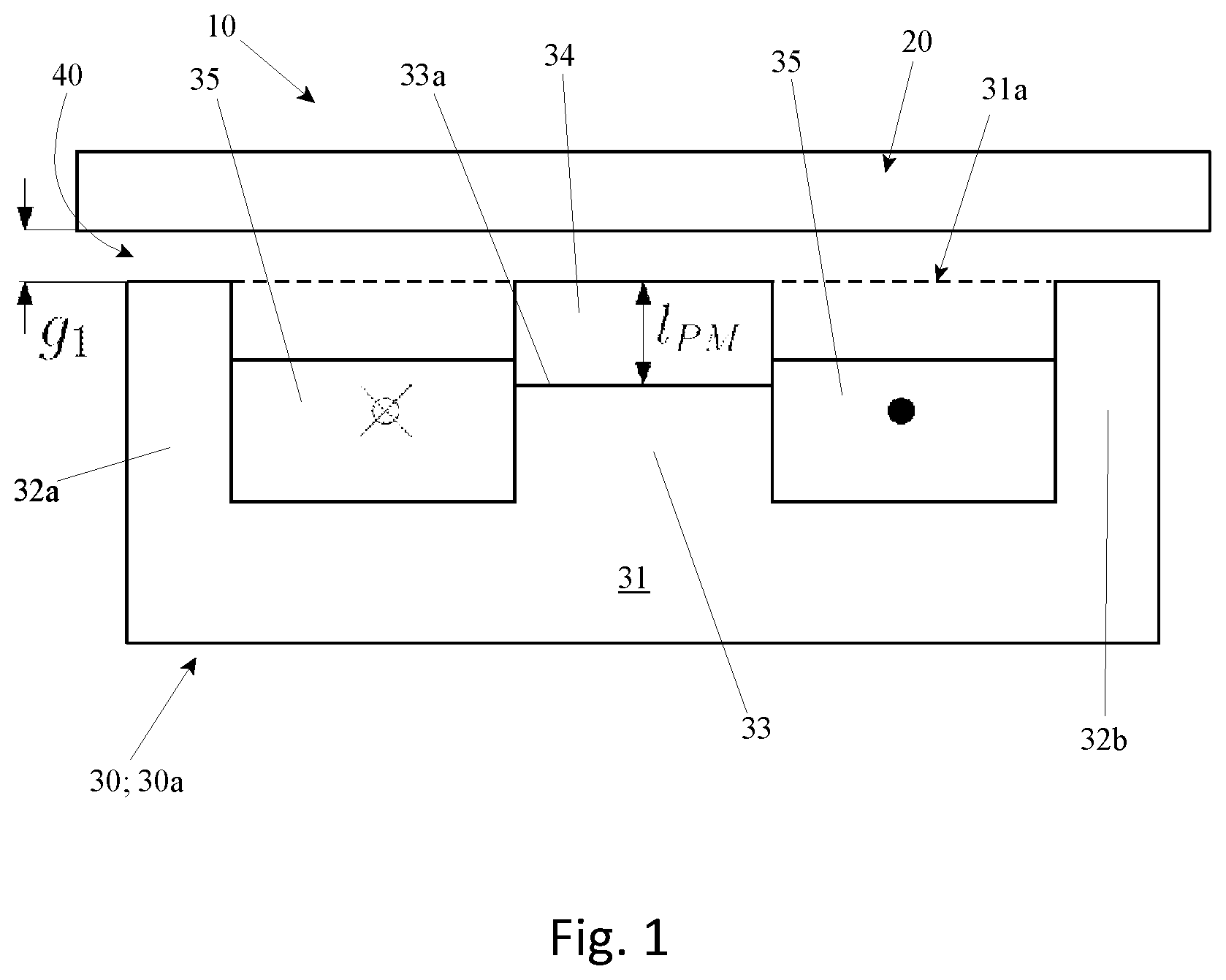 Patent US12422241 Figure 1 – Capacitive sensor device and a magnetic bearing assembly with such capacitive sensor device