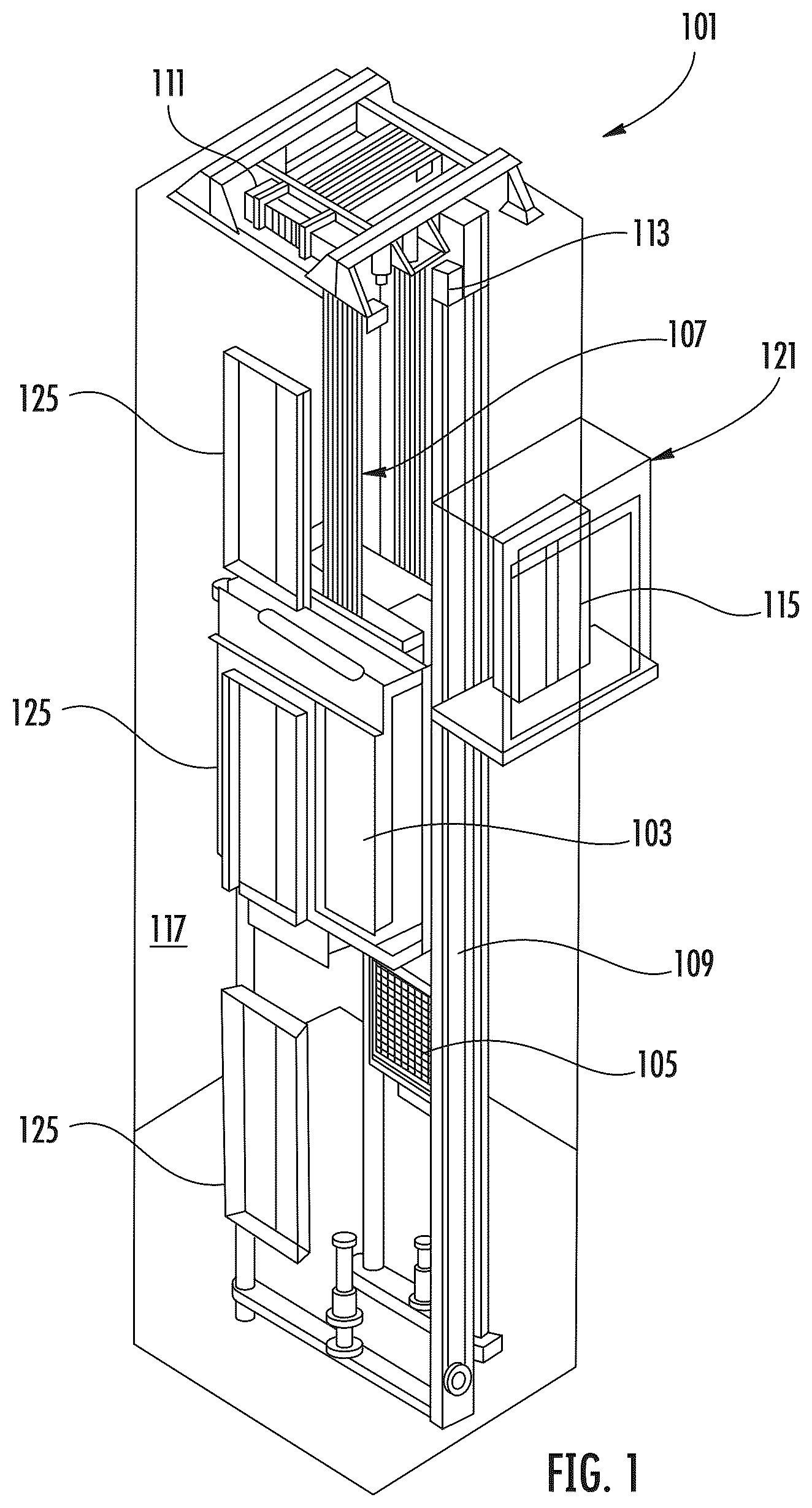Patent US12422252 Figure 1 – Hoistway survey tool and method of surveying a hoistway