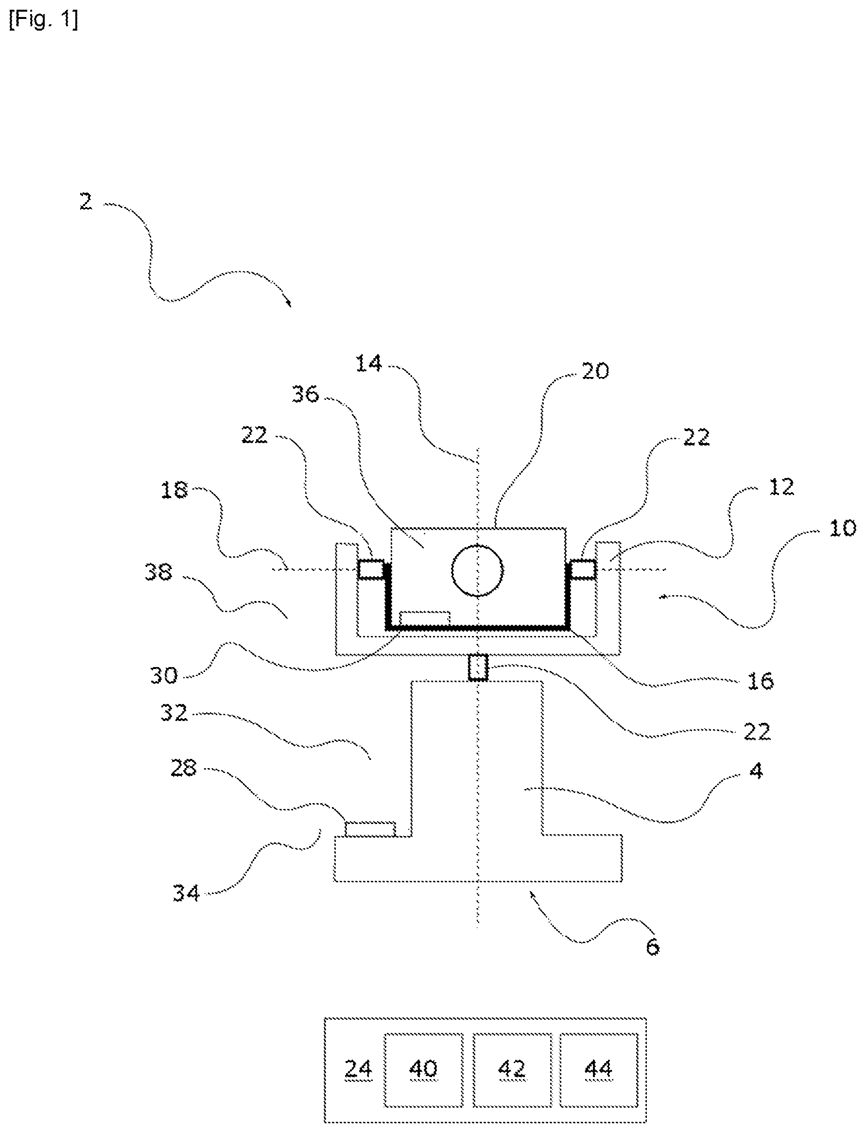 Patent US12422256 — Sighting system comprising a sighting device that can be oriented relative to a base, the system being capable of implementing a simple and rapid on-site calibration method — Figure 1