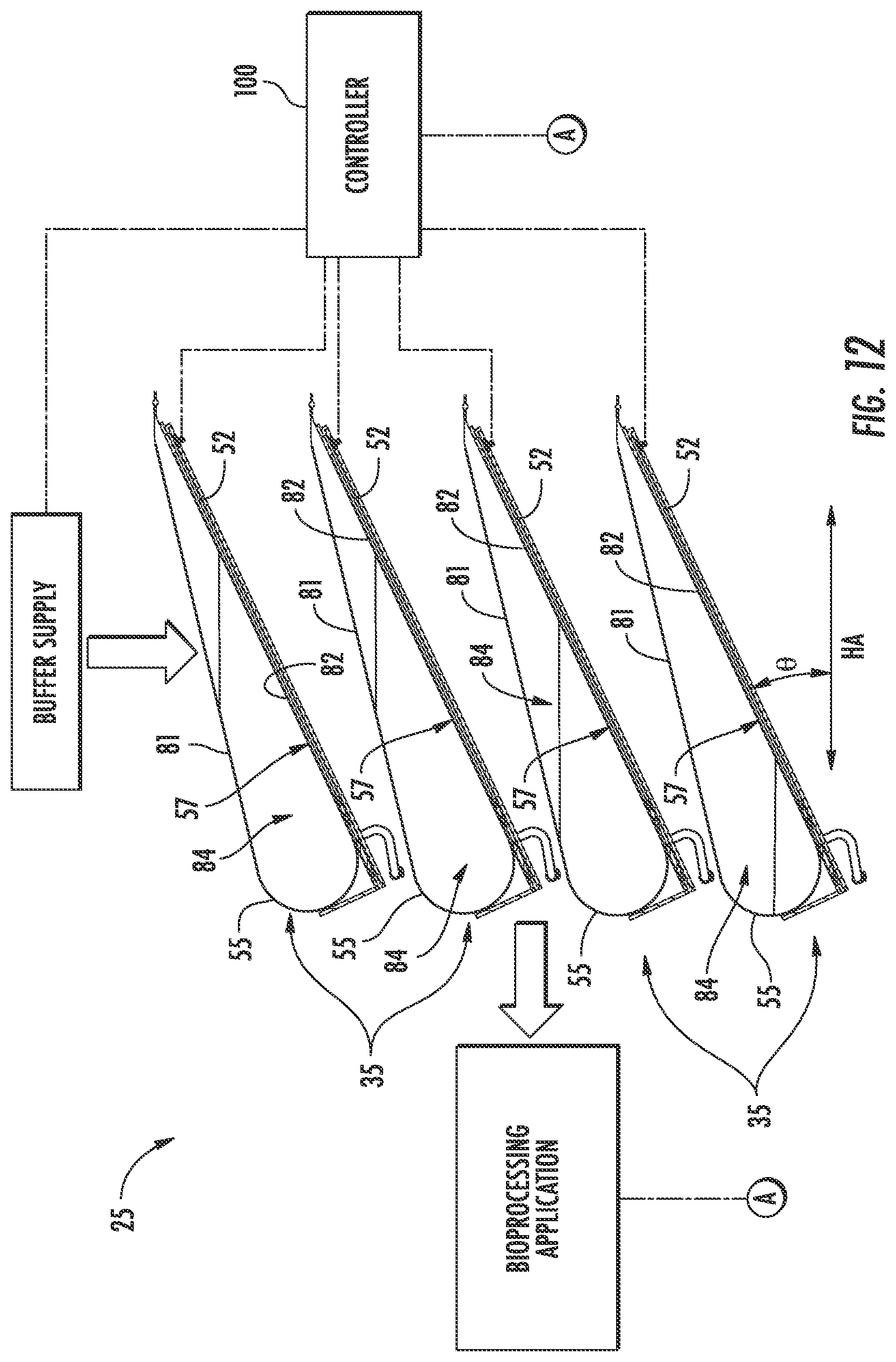 Patent US12422294 Figure 8 – Biocontainer assembly for bioprocessing system