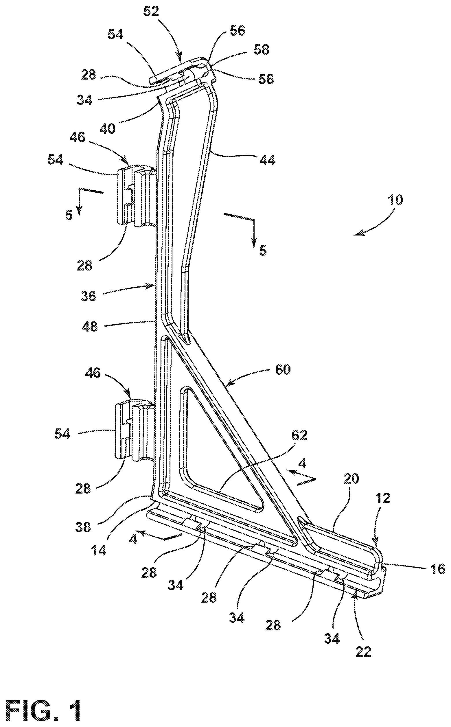 Patent US12422297 Figure 1 – Reinforcement support brace for a float arm