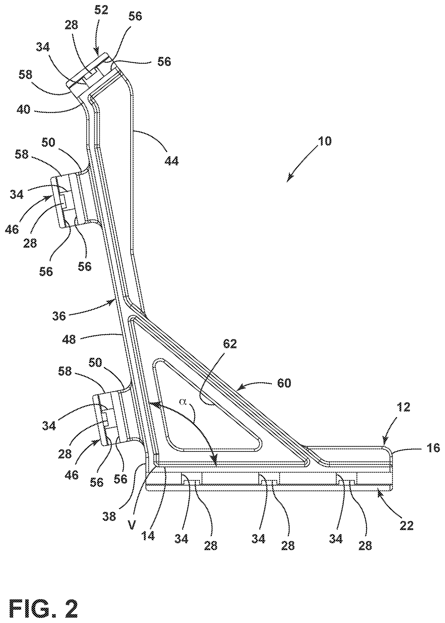 Patent US12422297 Figure 2 – Reinforcement support brace for a float arm