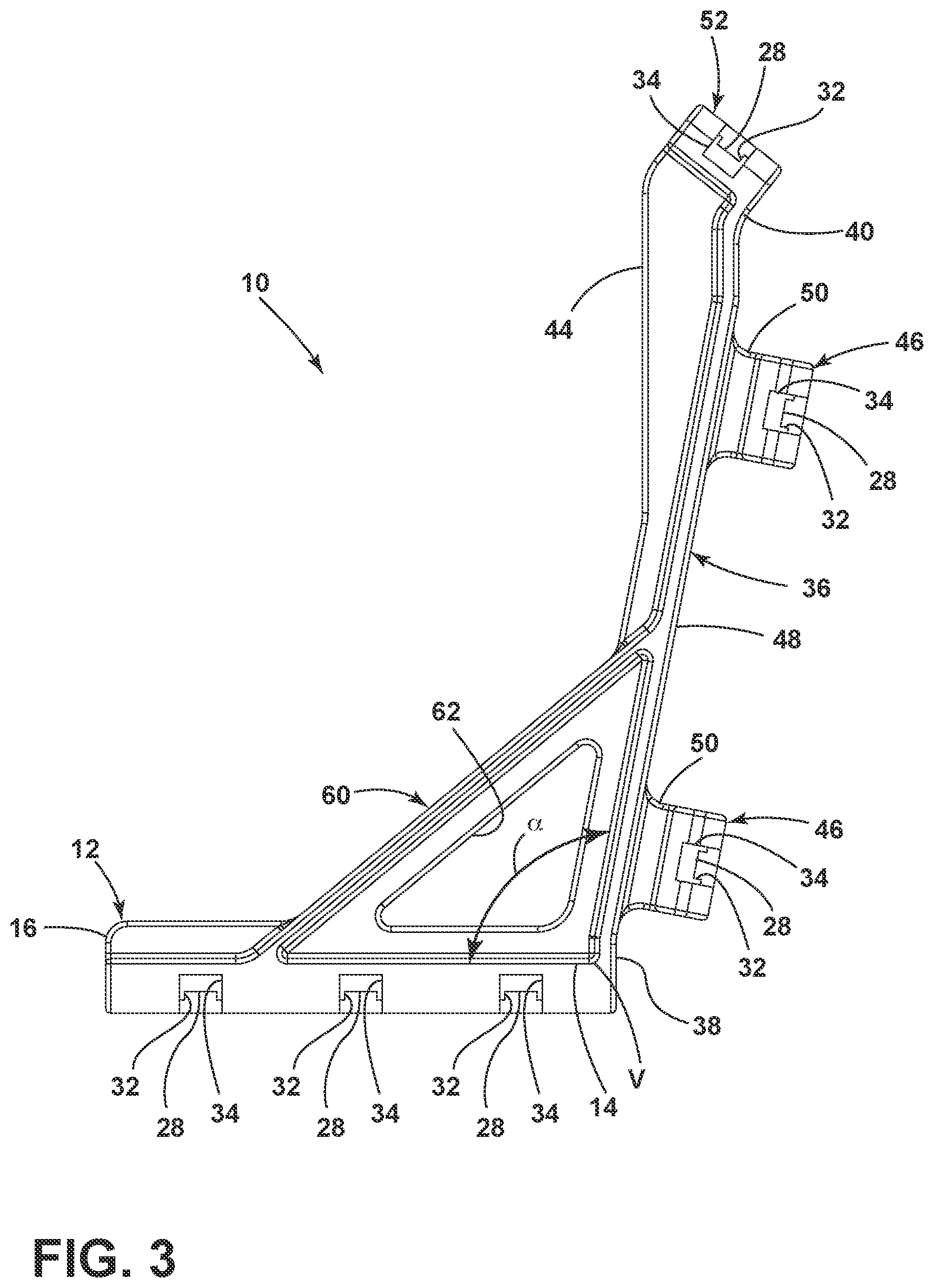 Patent US12422297 Figure 3 – Reinforcement support brace for a float arm