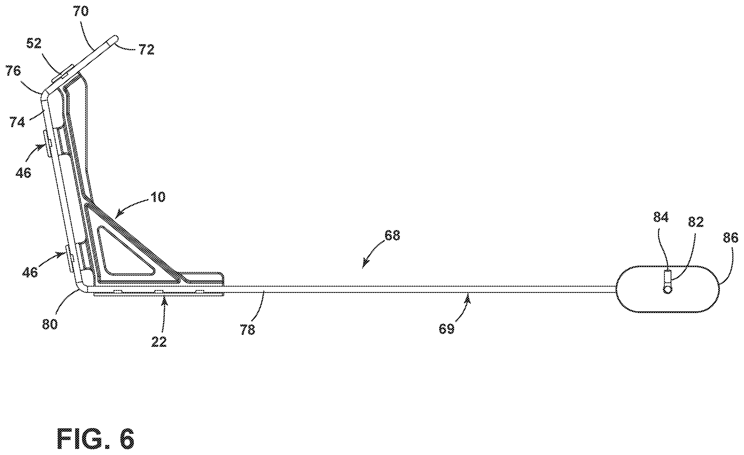 Patent US12422297 Figure 6 – Reinforcement support brace for a float arm
