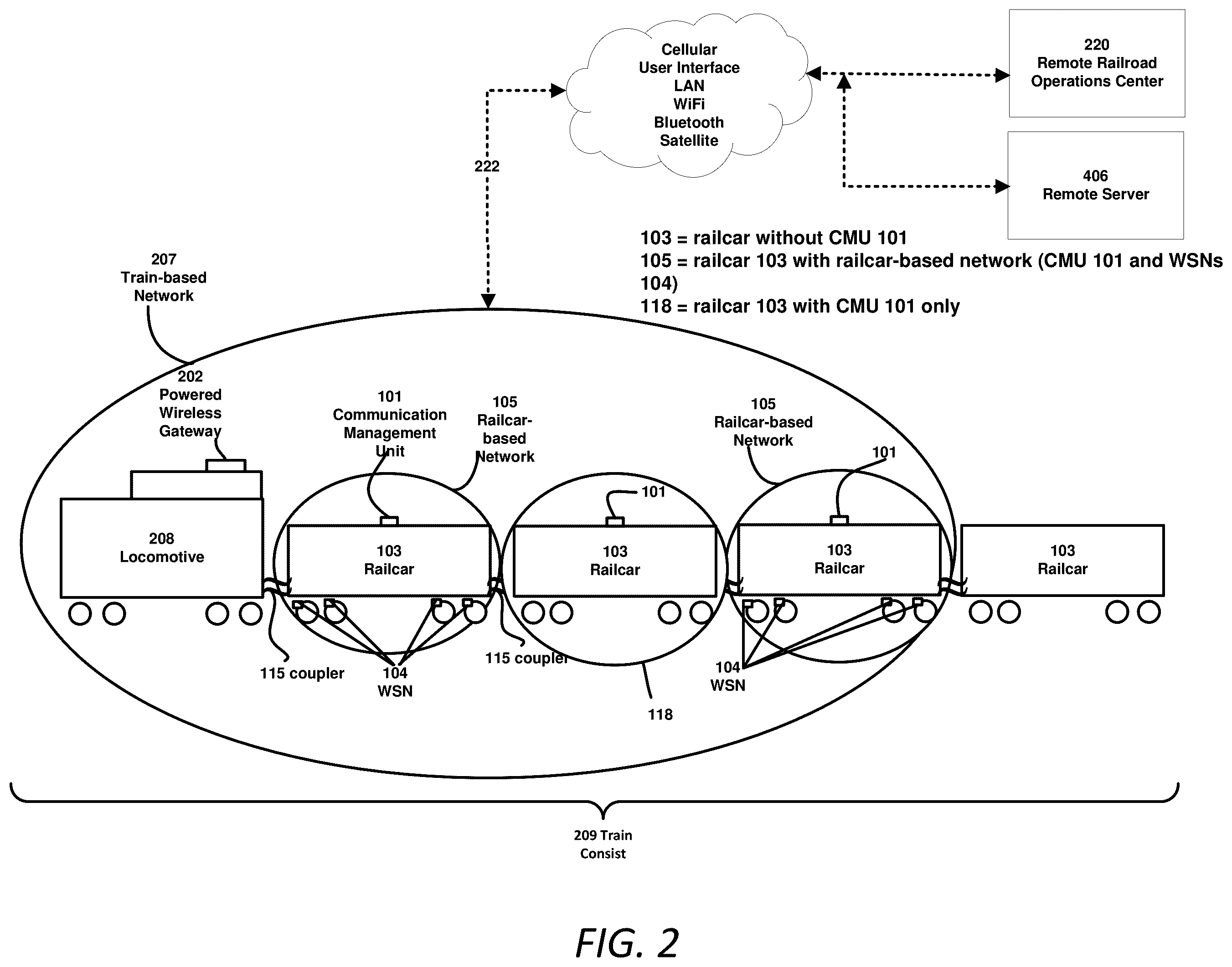 Patent US12422339 Figure 2 – System, method and apparatus for monitoring the health of railcar wheelsets