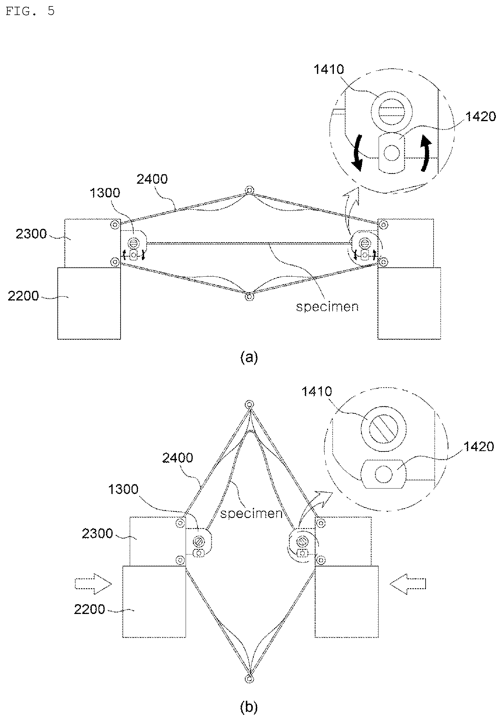 Patent US12422344 Figure 5 – Specimen testing machine