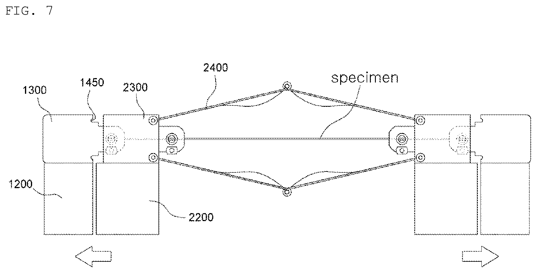 Patent US12422344 Figure 7 – Specimen testing machine