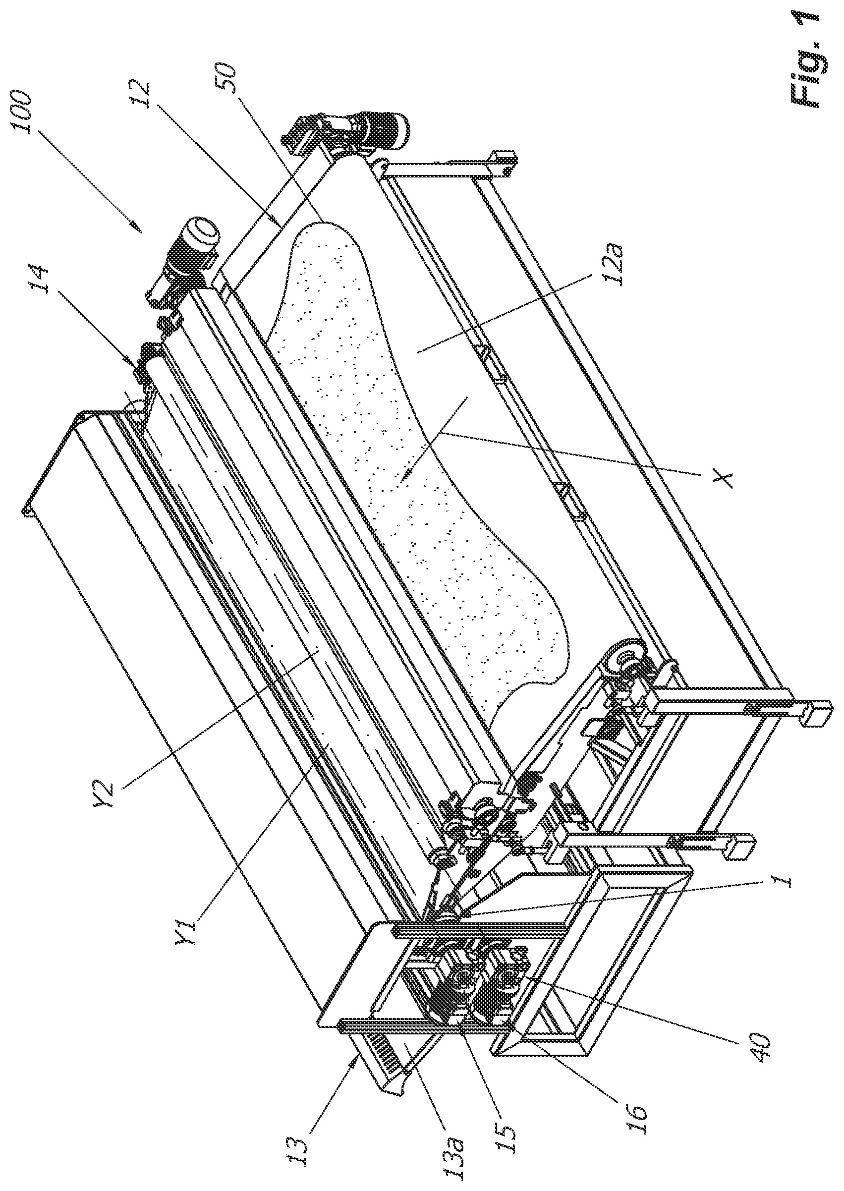 Patent US12422372 Figure 1 – Inspecting machine for leather and inspection method applicable to said machine